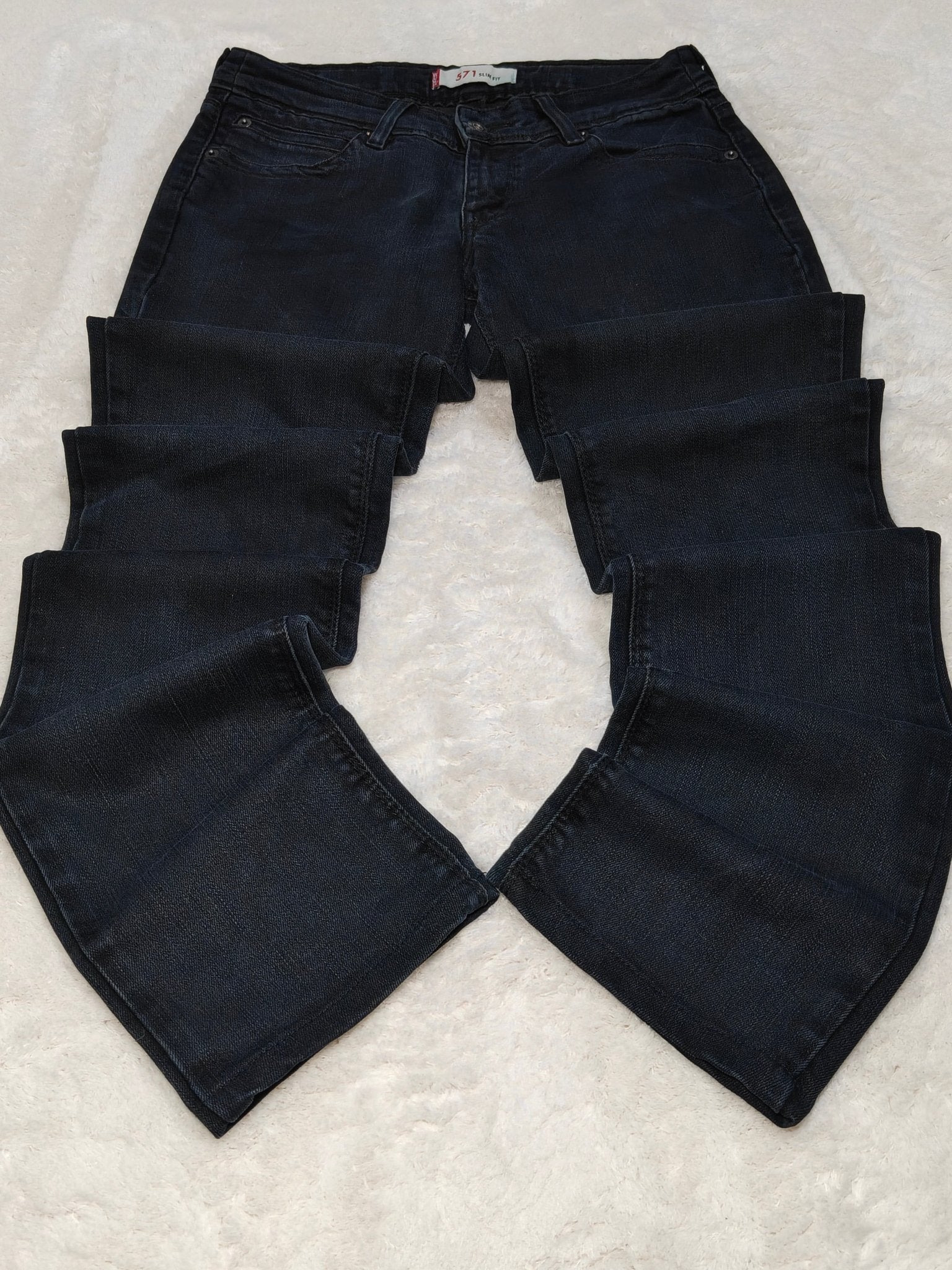 Women Levi's 571 Black Faded Slim Low Waist W29 L30 (EU 38/M) Jeans