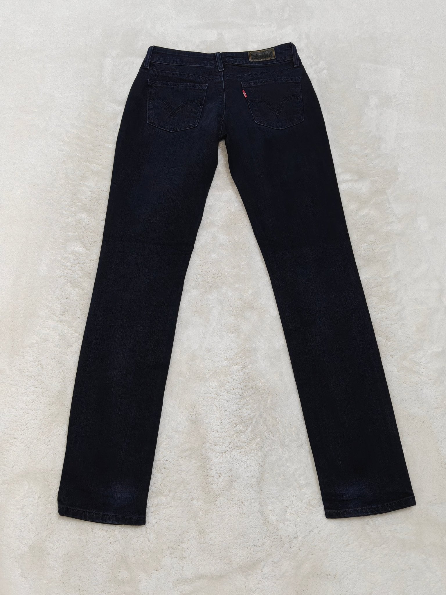 Women Levi's 571 Dark Blue Straight Slim Low Waist W29 L34 (EU 38/M) Jeans