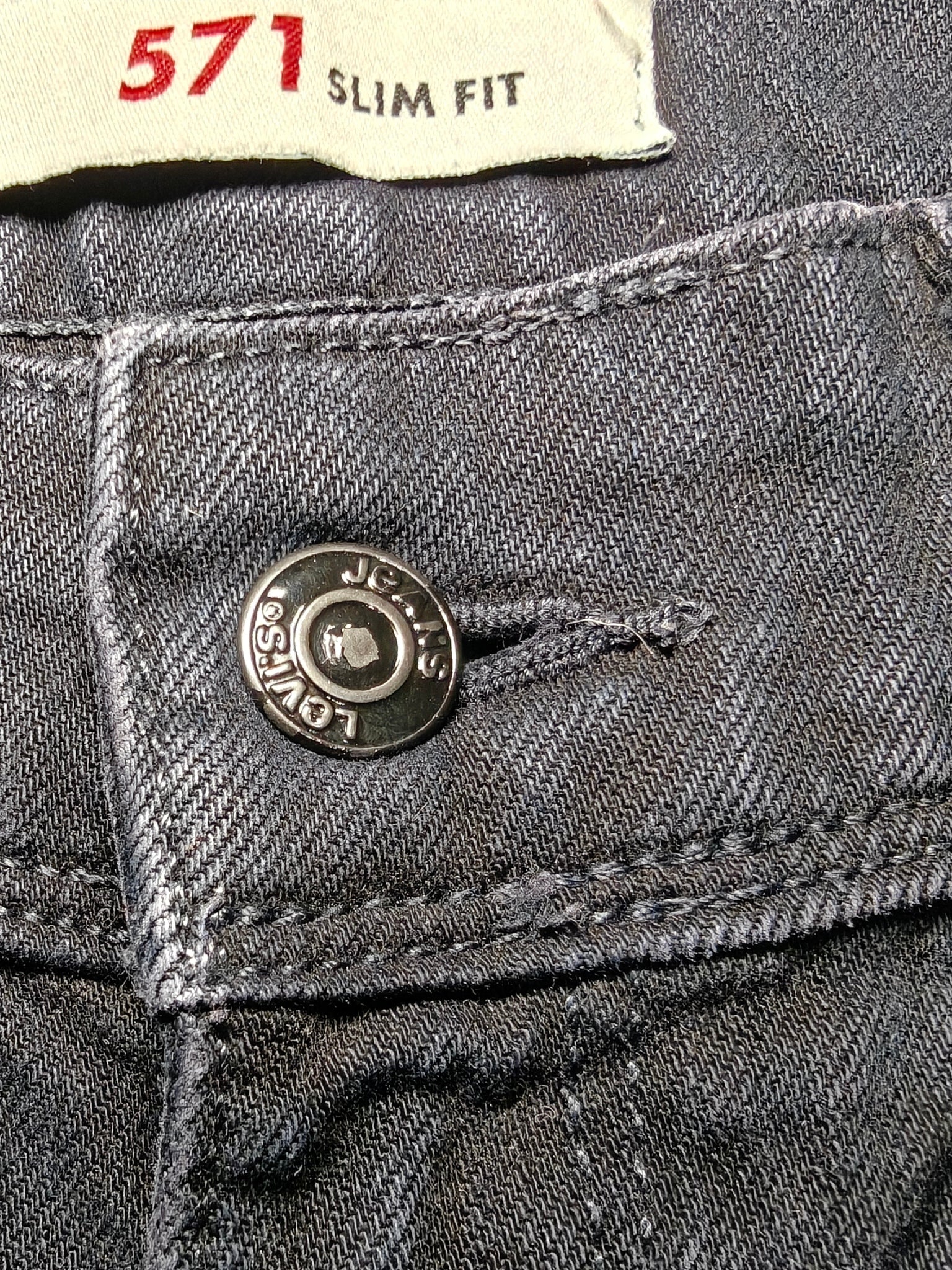 Women Levi's 571 Dark Blue Straight Slim Low Waist W29 L34 (EU 38/M) Jeans