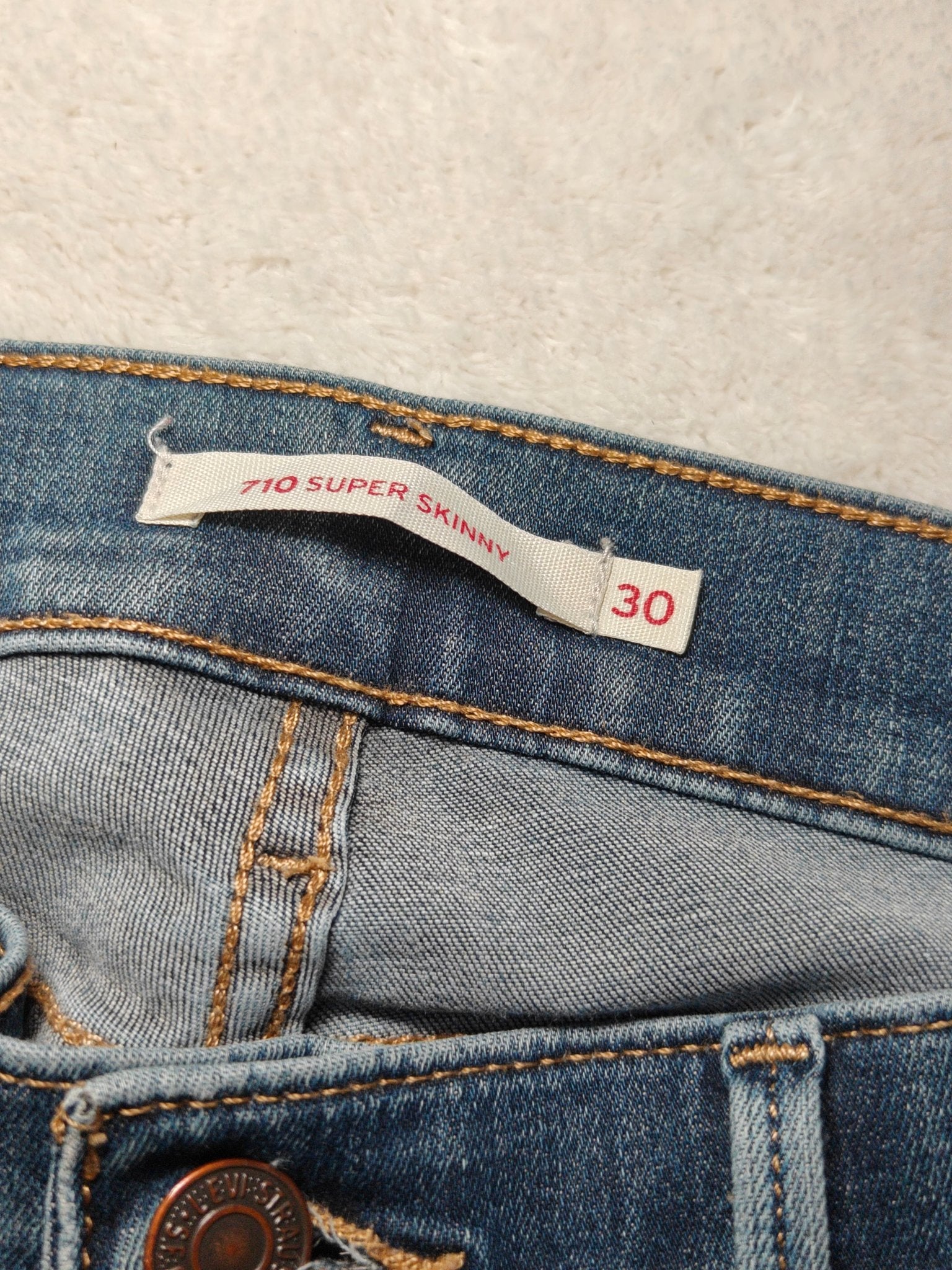 Women Levi's 710 Blue Super Skinny High Waist W30 L32 (EU 40/L) Jeans