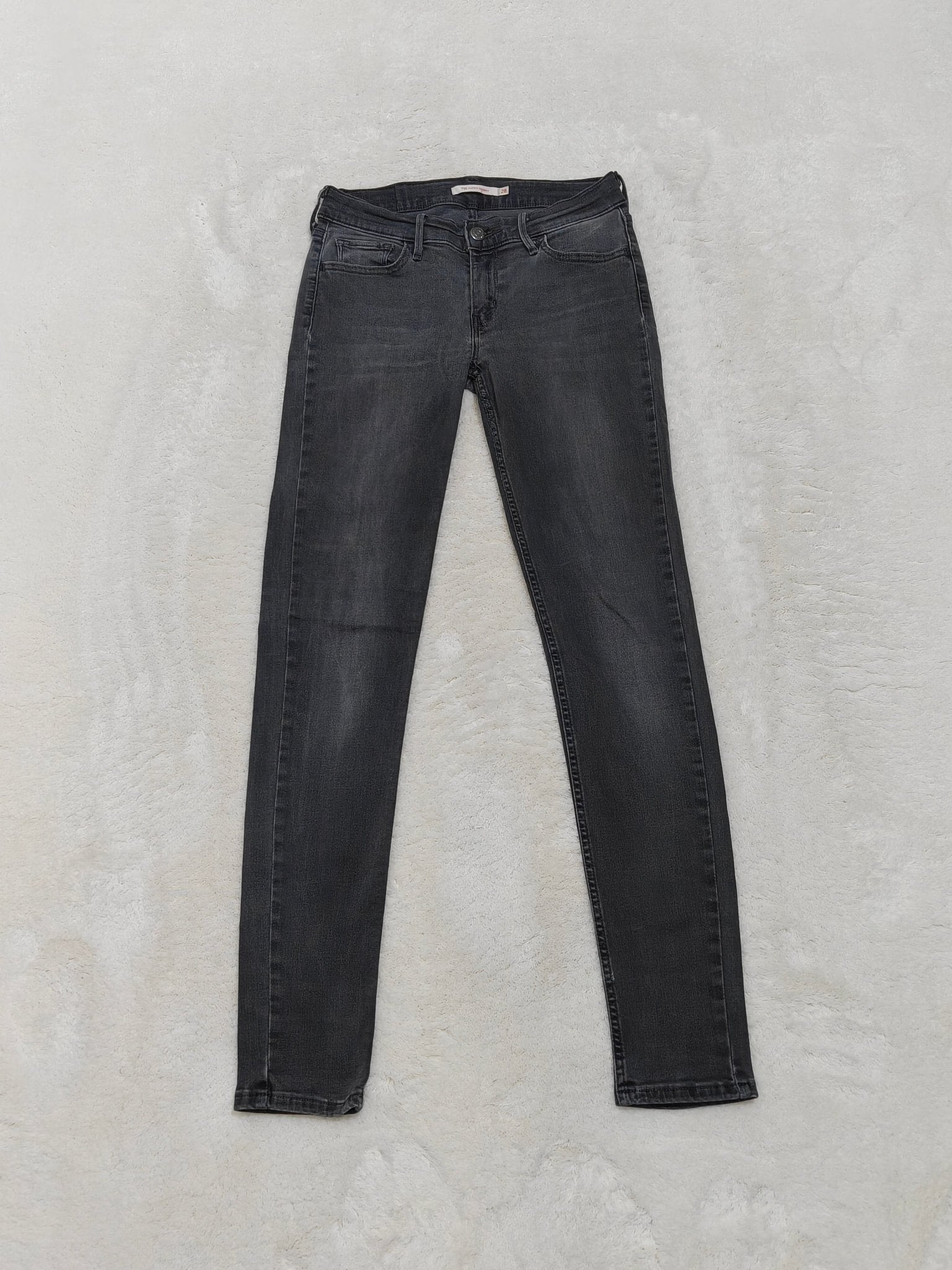 Women Levi's 710 Grey Black Faded Super Skinny W28 L32 (EU 38/M) Jeans