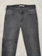 Women Levi's 710 Grey Black Faded Super Skinny W28 L32 (EU 38/M) Jeans