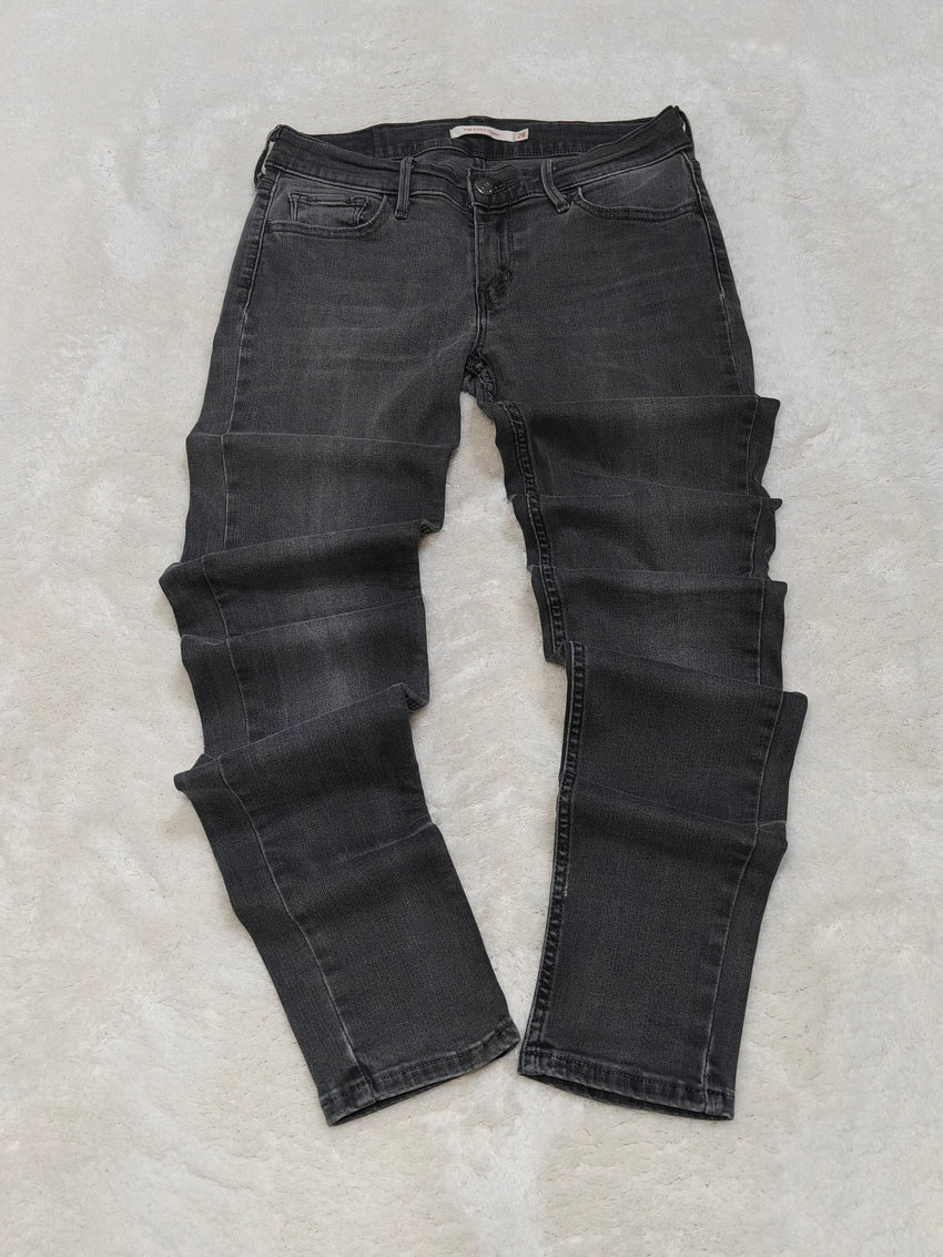 Women Levi's 710 Grey Black Faded Super Skinny W28 L32 (EU 38/M) Jeans