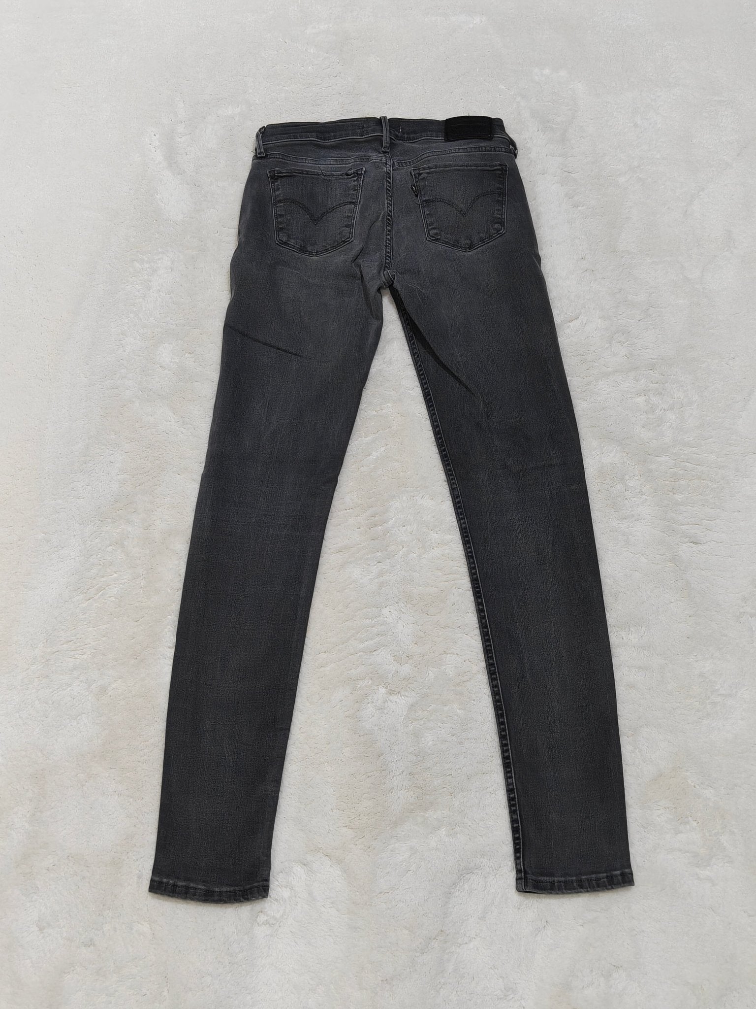 Women Levi's 710 Grey Black Faded Super Skinny W28 L32 (EU 38/M) Jeans