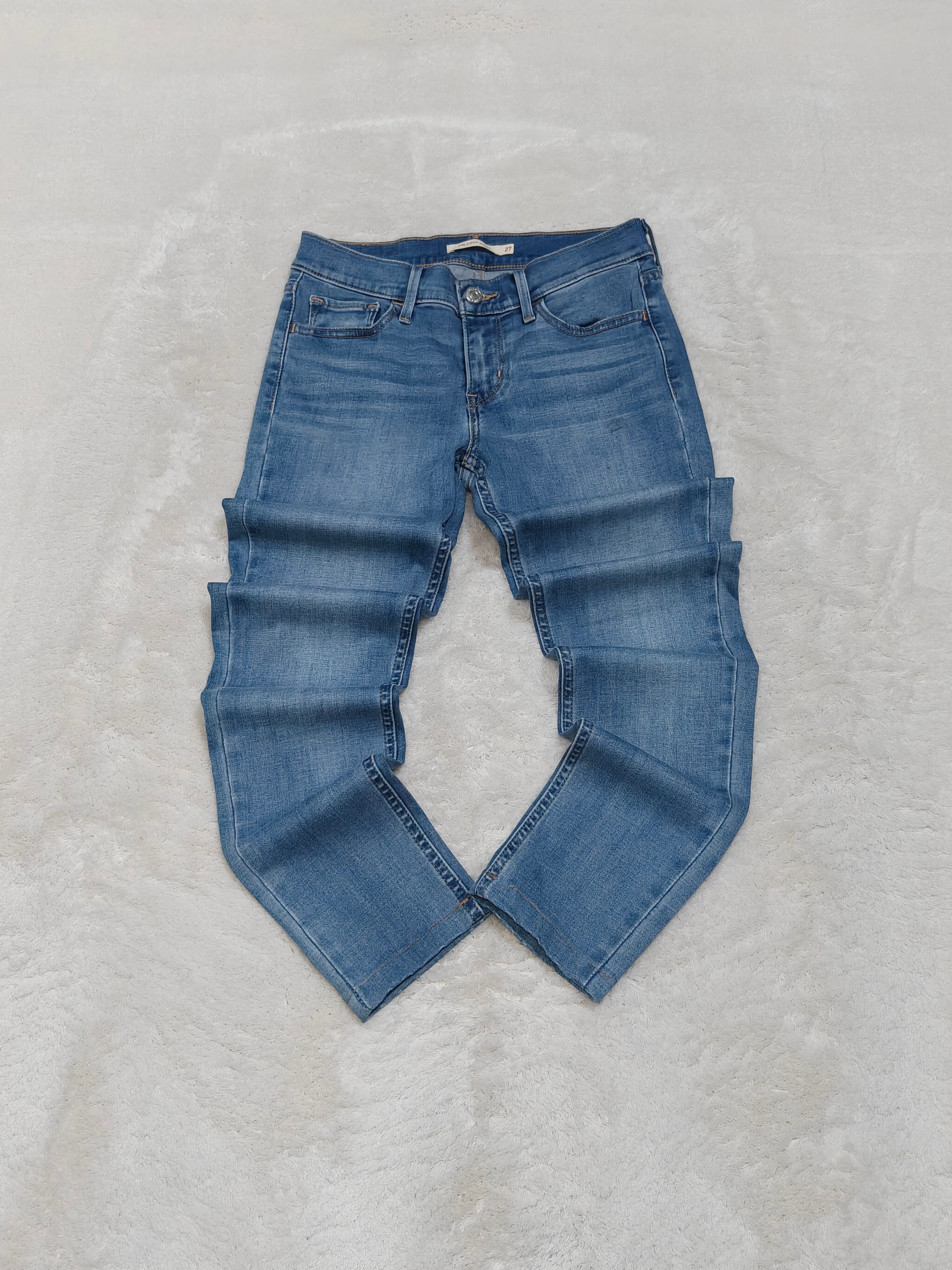 Women Levi's 710 Light Blue Super Skinny Mid Waist W27 L28 (EU 36/S) Jeans