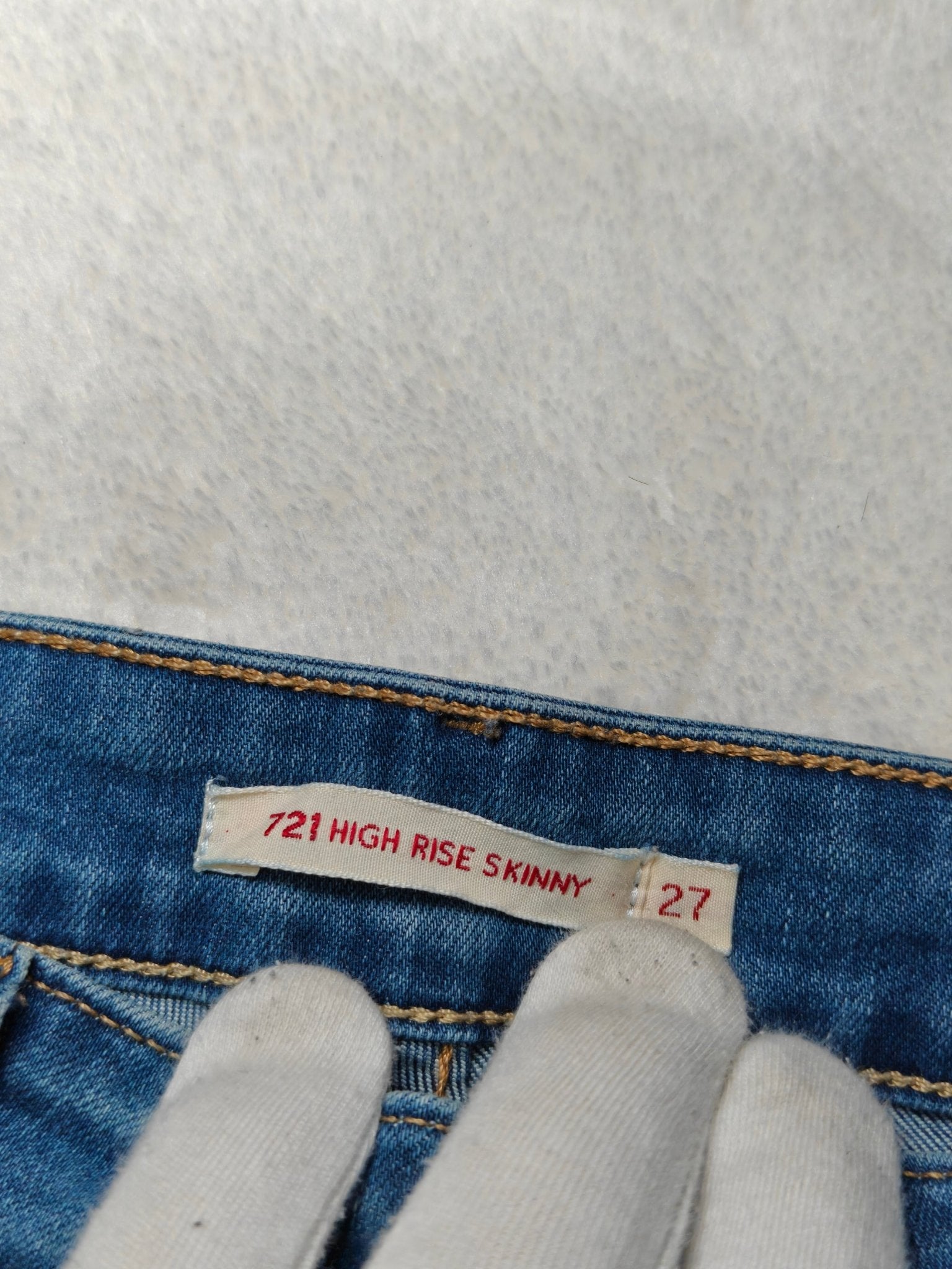 Women Levi's 721 Blue Skinny W27 L30 (EU 36/S) Jeans