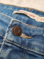 Women Levi's 721 Blue Skinny W27 L30 (EU 36/S) Jeans