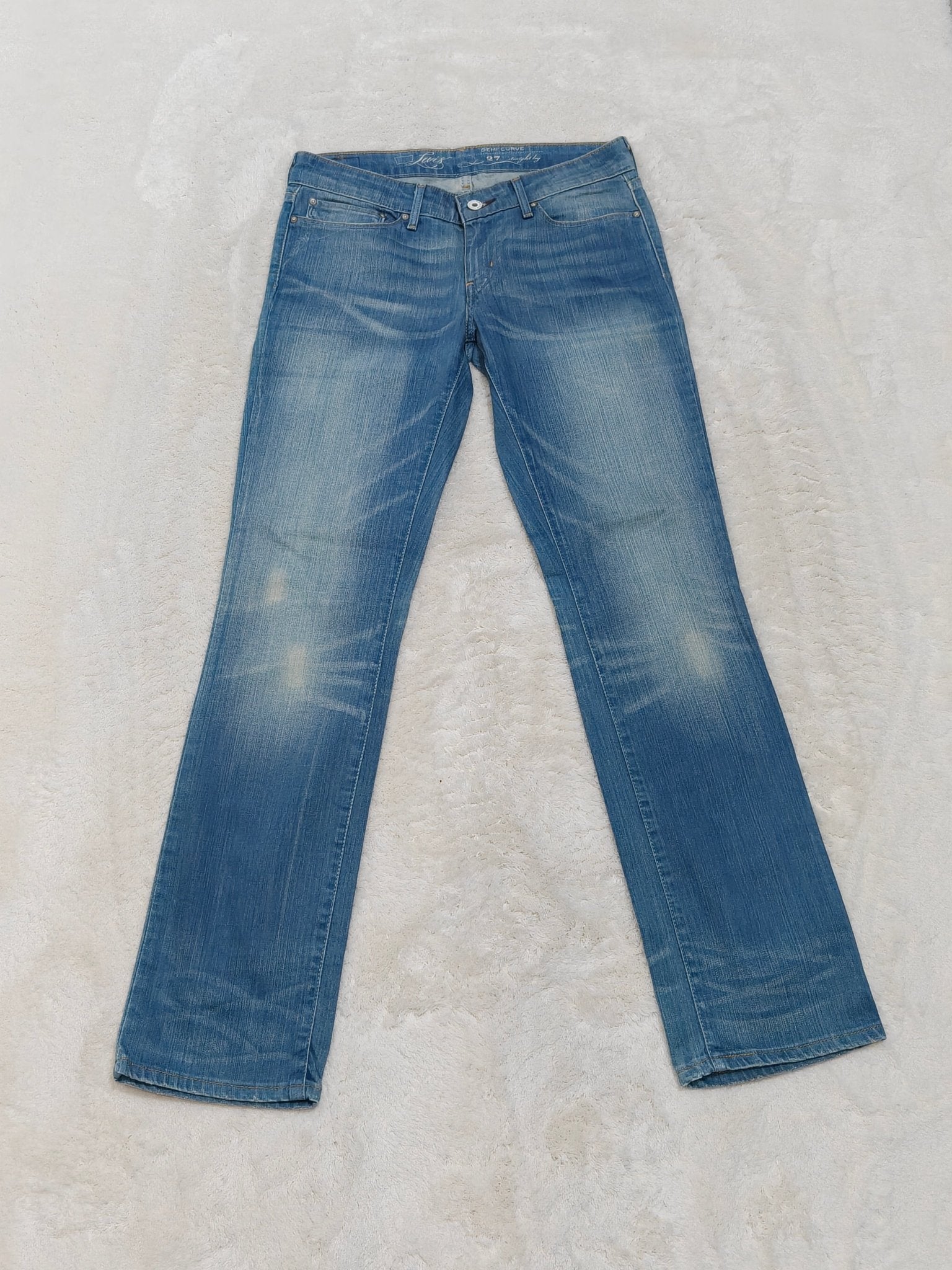Women Levi's Demi Curve Light Blue Straight W27 L32 (EU 36/S) Jeans