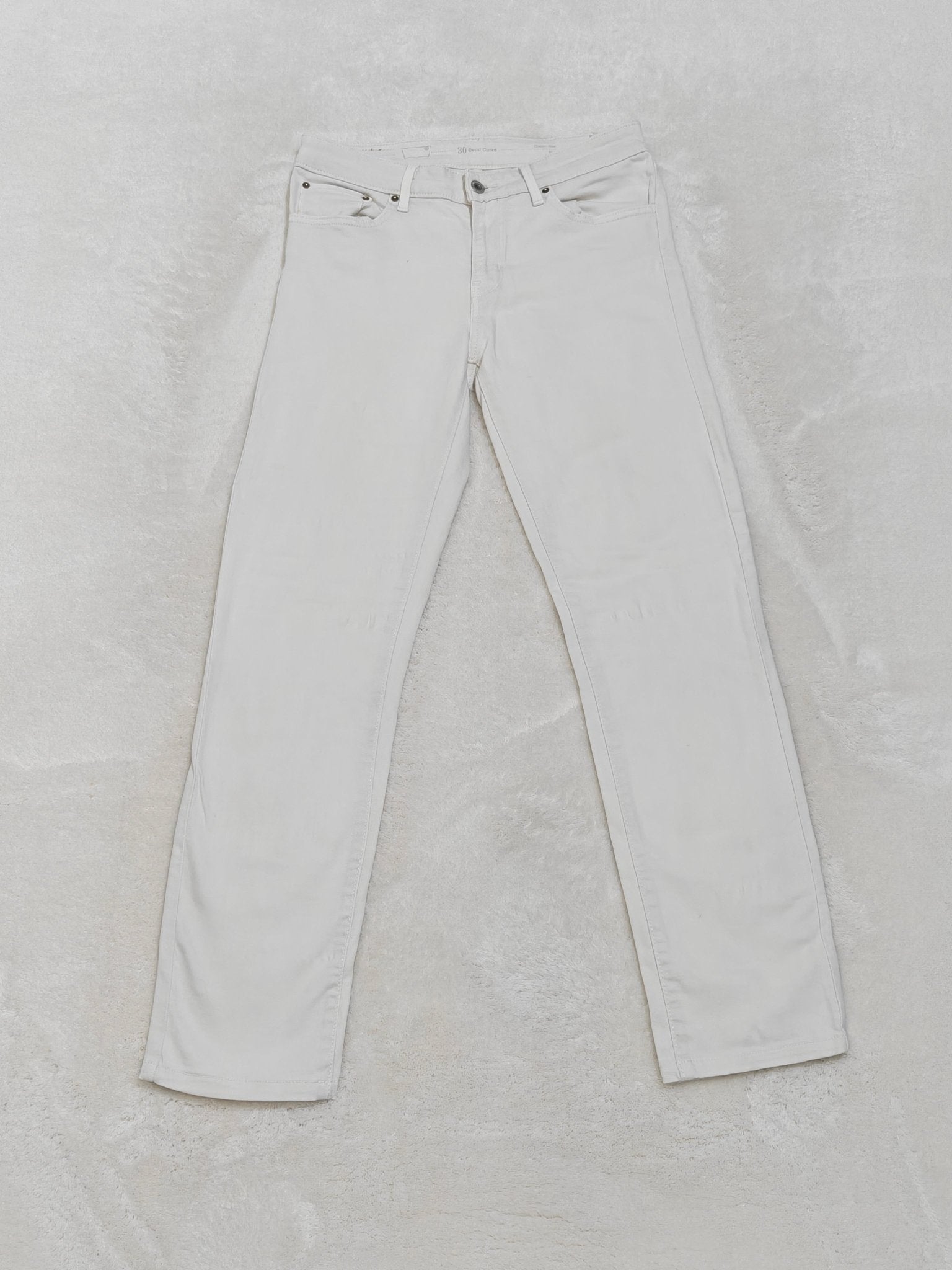 Women Levi's Demi Curve White Slim Mid Waist W30 L32 (EU 40/L) Jeans