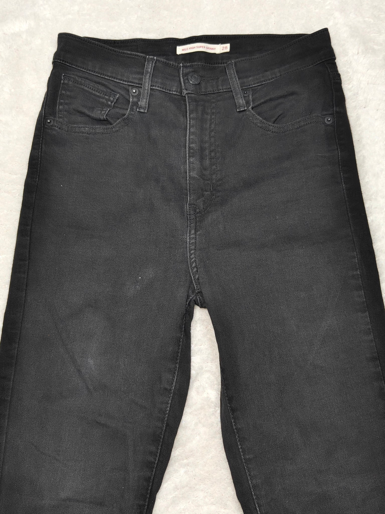 Women Levi's Mile High Black Super Skinny W28 L30 (EU 38/M) Jeans