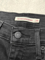 Women Levi's Mile High Black Super Skinny W28 L30 (EU 38/M) Jeans