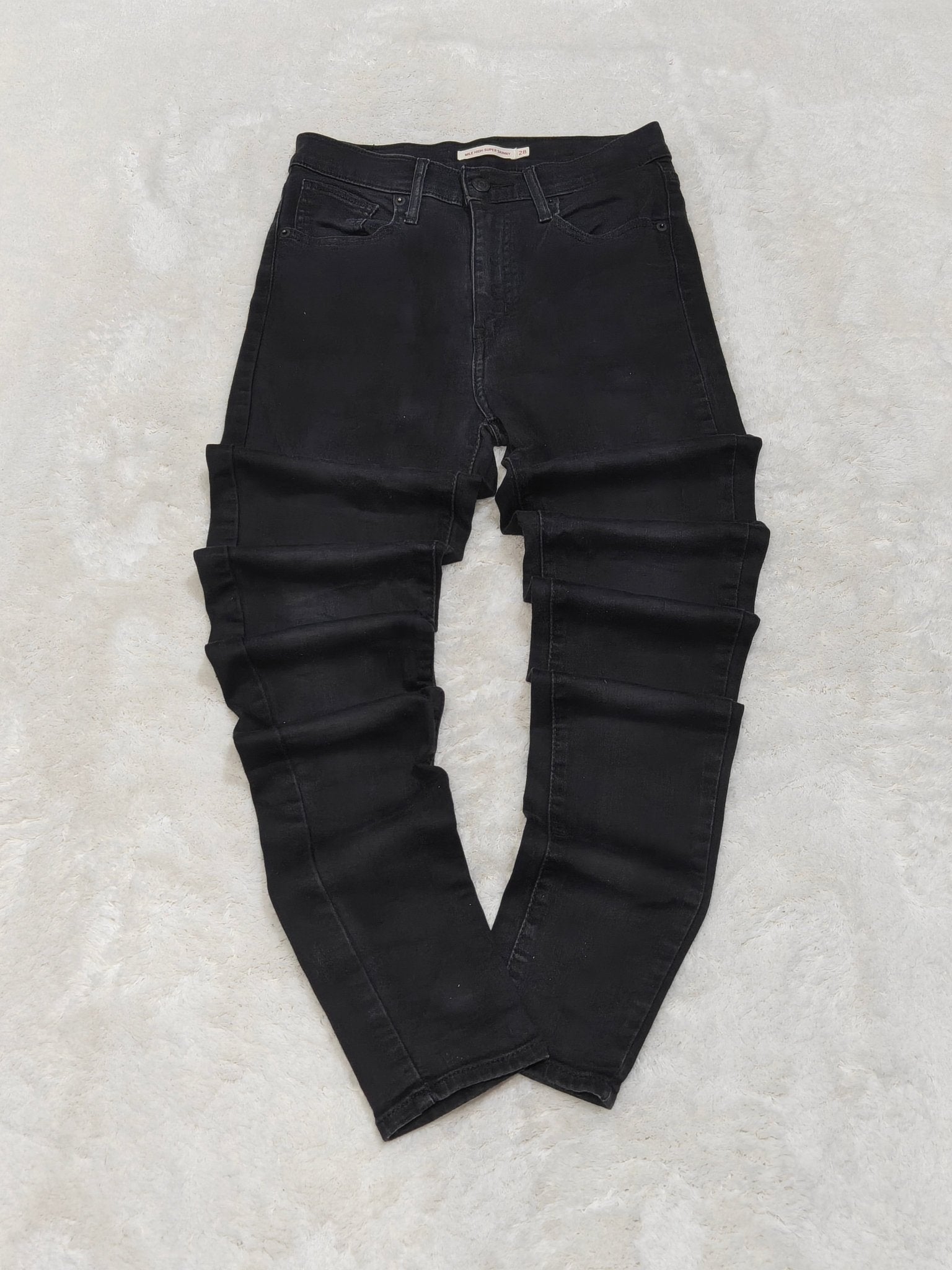 Women Levi's Mile High Black Super Skinny W28 L30 (EU 38/M) Jeans