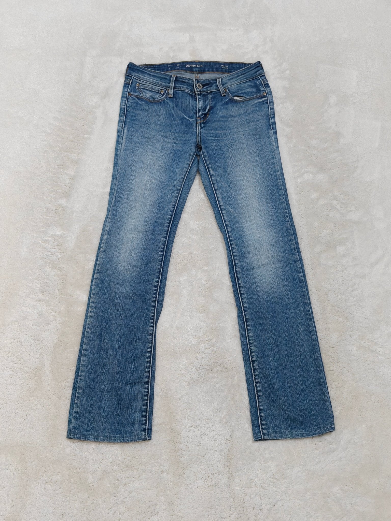 Women Levi's Slight Curve Light Blue Straight Mid Waist W25 L28 (EU 34/XS) Jeans