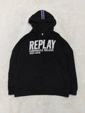 Women Replay Black Relaxed Oversized Hoodie (XS)