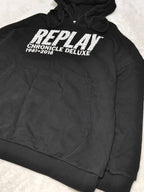 Women Replay Black Relaxed Oversized Hoodie (XS)