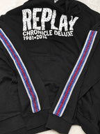 Women Replay Black Relaxed Oversized Hoodie (XS)