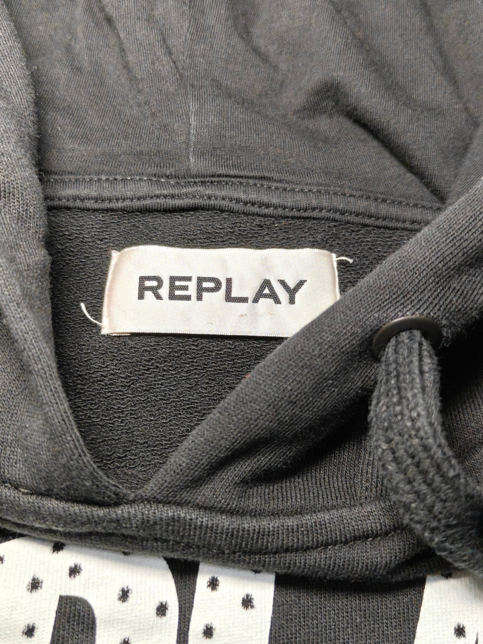 Women Replay Black Relaxed Oversized Hoodie (XS)