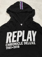 Women Replay Black Relaxed Oversized Hoodie (XS)