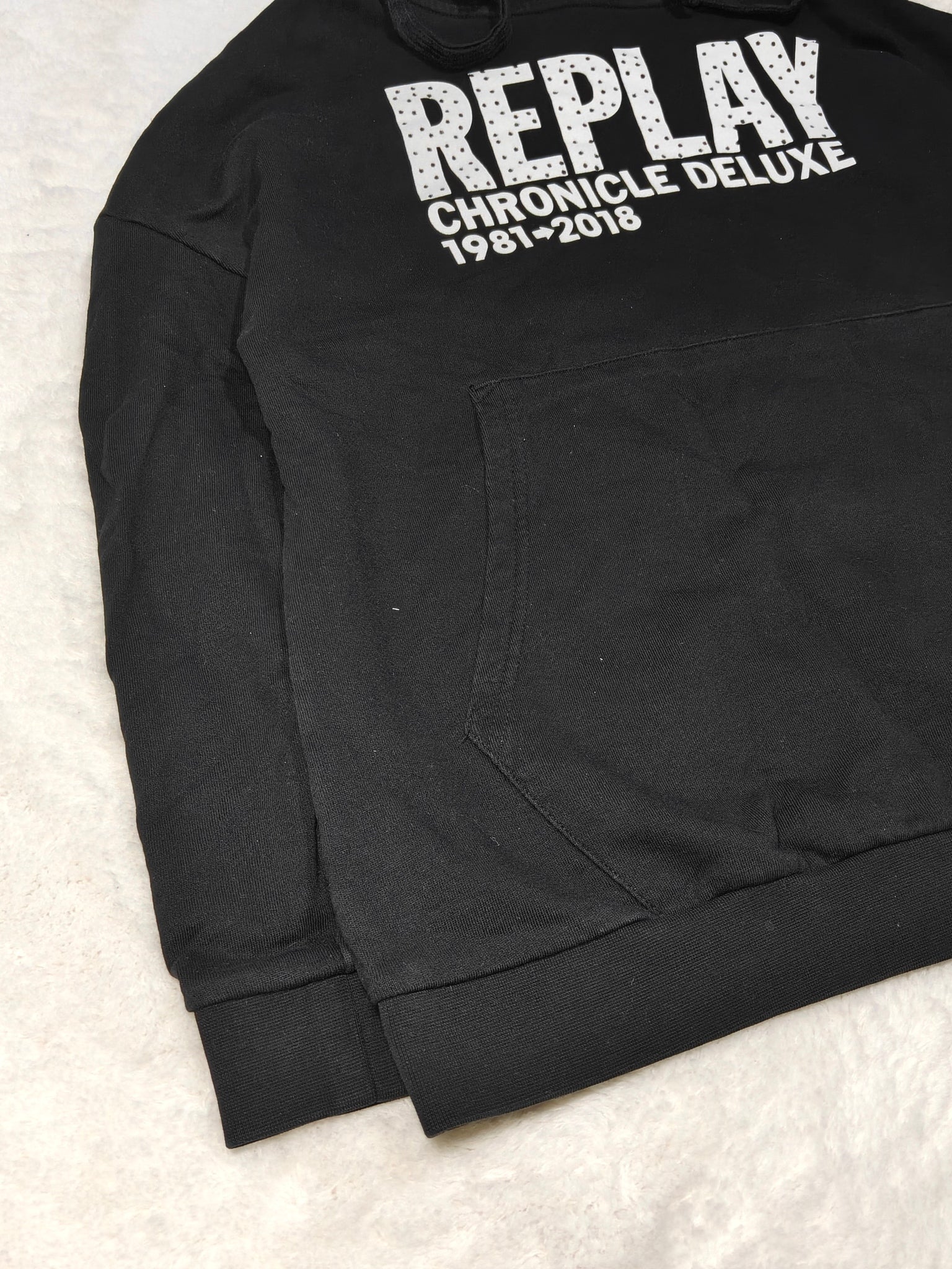 Women Replay Black Relaxed Oversized Hoodie (XS)