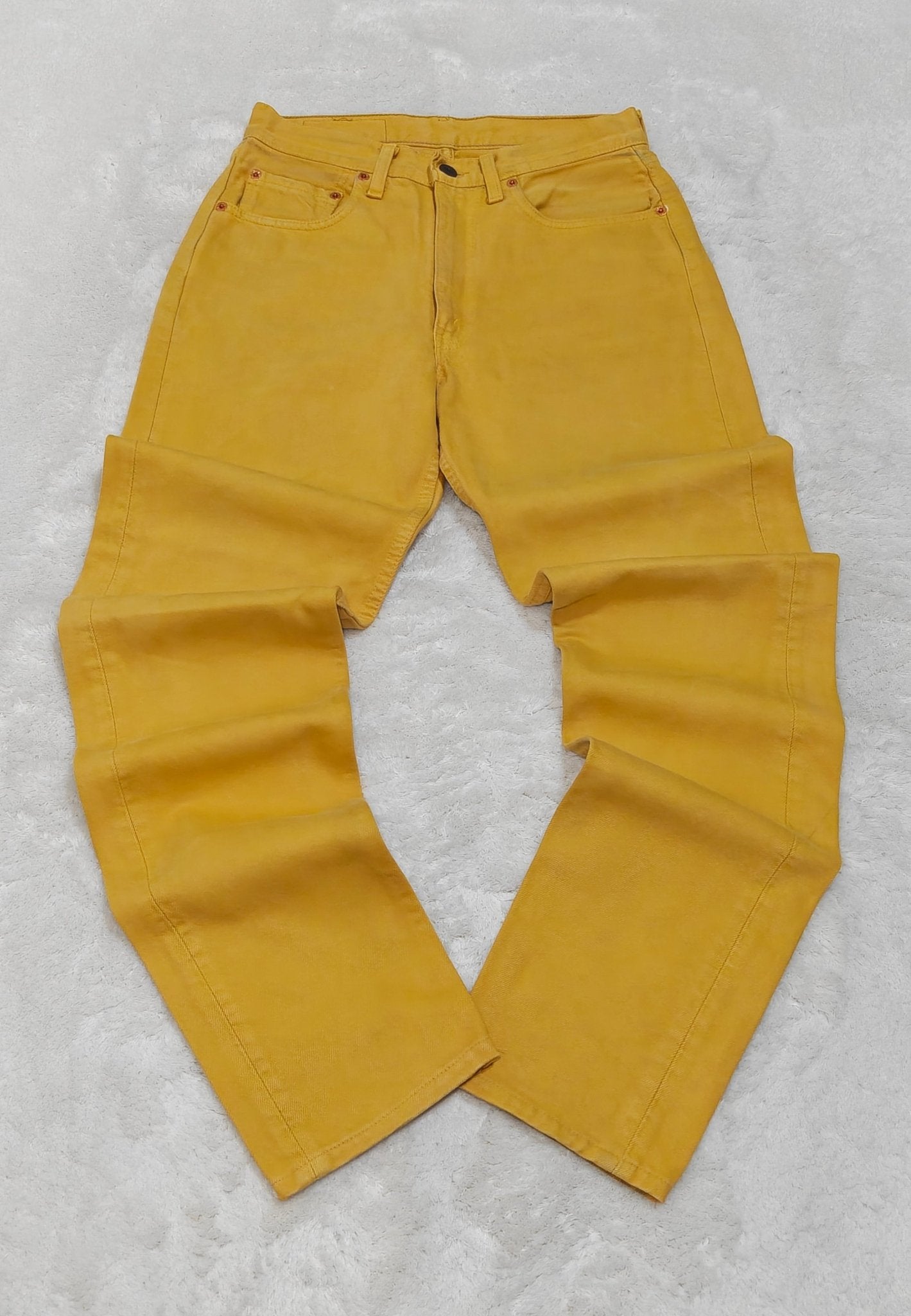 Women Vintage 1996 Levi's 534 Ochre Yellow Wash 0235 Tapered W30 L32 (EU 40/L) Jeans