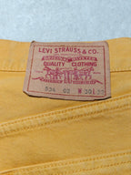 Women Vintage 1996 Levi's 534 Ochre Yellow Wash 0235 Tapered W30 L32 (EU 40/L) Jeans