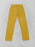 Women Vintage 1996 Levi's 534 Ochre Yellow Wash 0235 Tapered W30 L32 (EU 40/L) Jeans