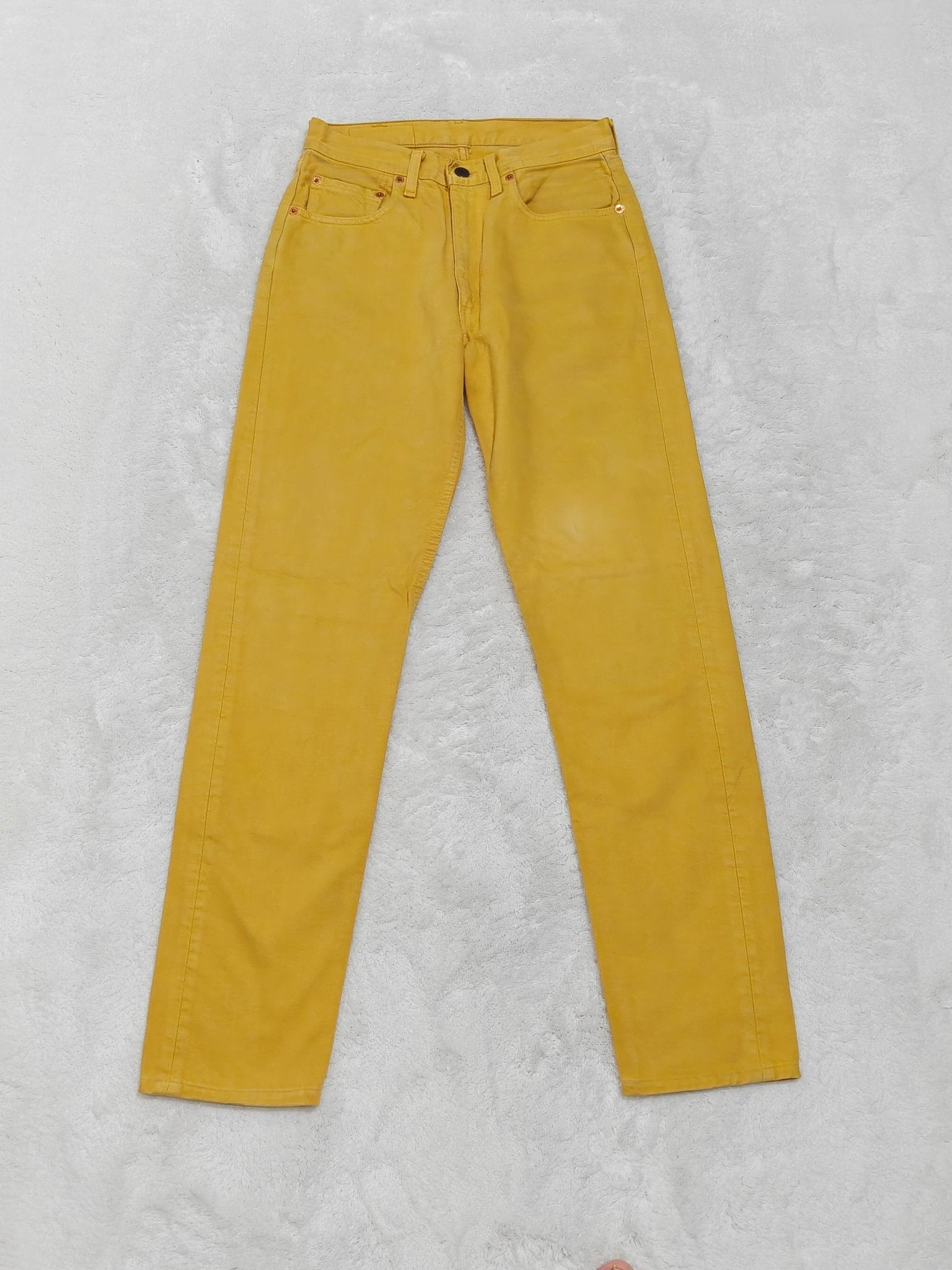 Women Vintage 1996 Levi's 534 Ochre Yellow Wash 0235 Tapered W30 L32 (EU 40/L) Jeans