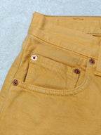 Women Vintage 1996 Levi's 534 Ochre Yellow Wash 0235 Tapered W30 L32 (EU 40/L) Jeans