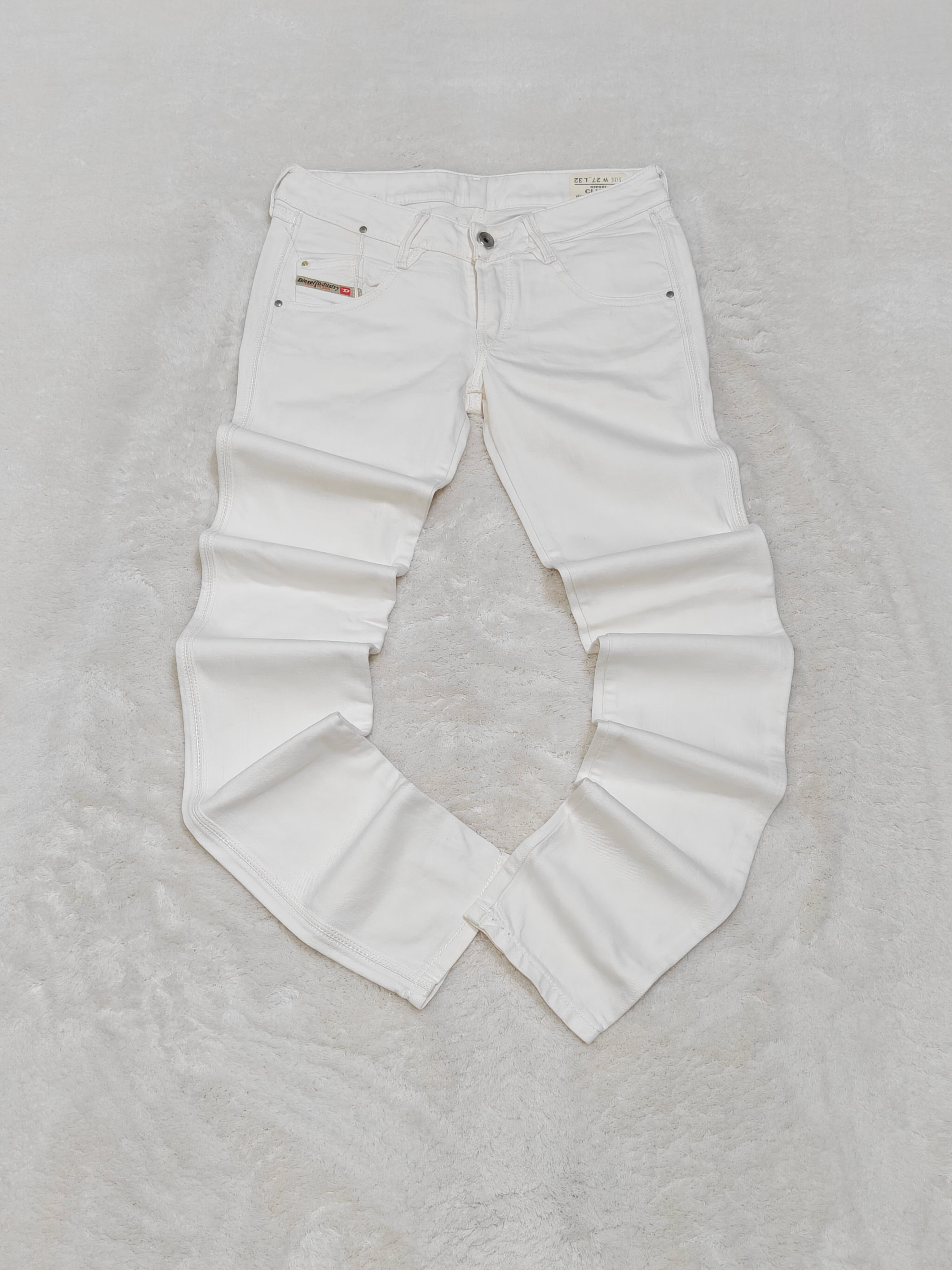 Women Y2K 2007 Diesel Clush White Wash 008AC Skinny Low Waist W27 L32 (EU 36/S) Jeans