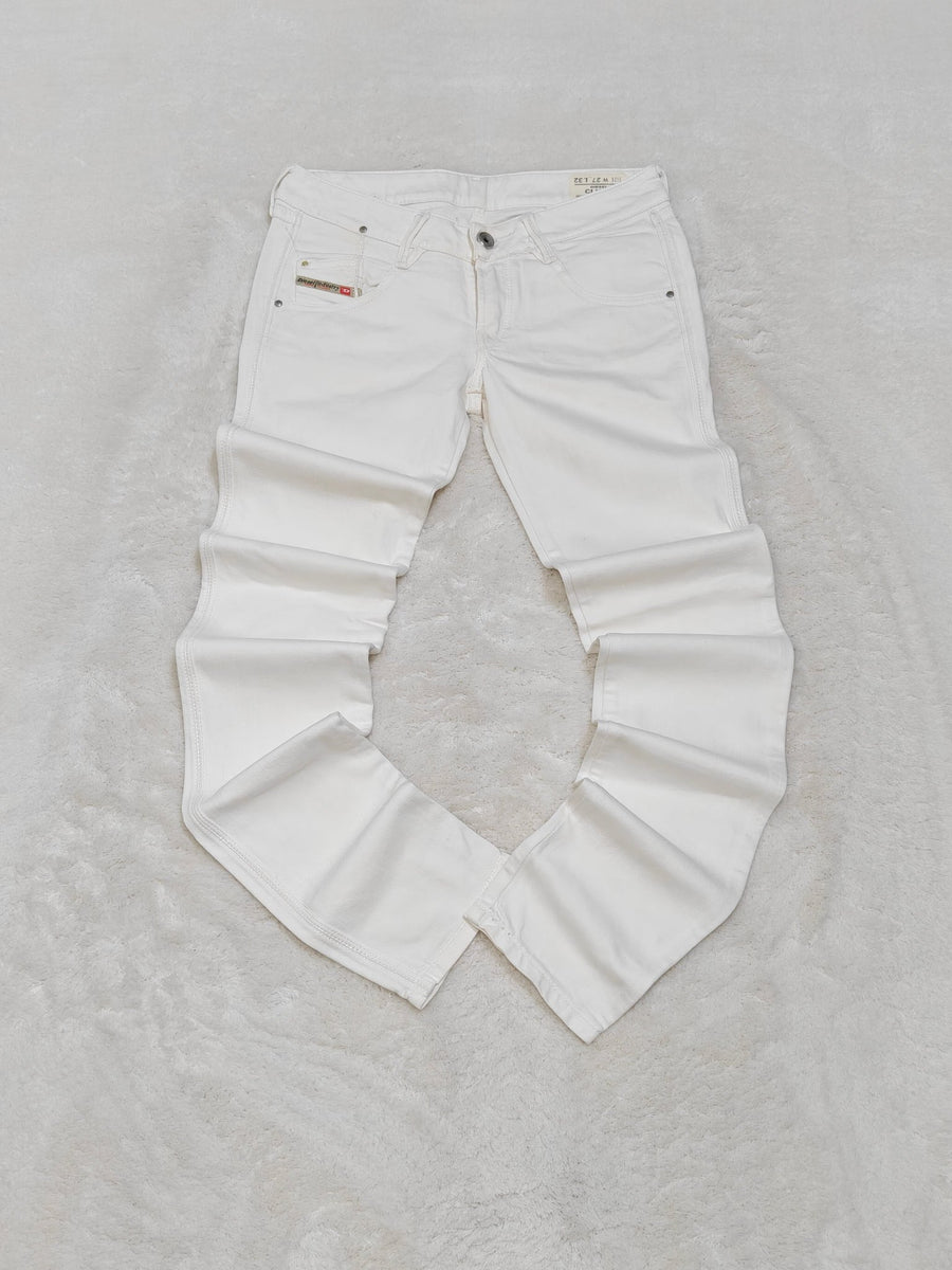 Women Y2K 2007 Diesel Clush White Wash 008AC Skinny Low Waist W27 L32 (EU 36/S) Jeans