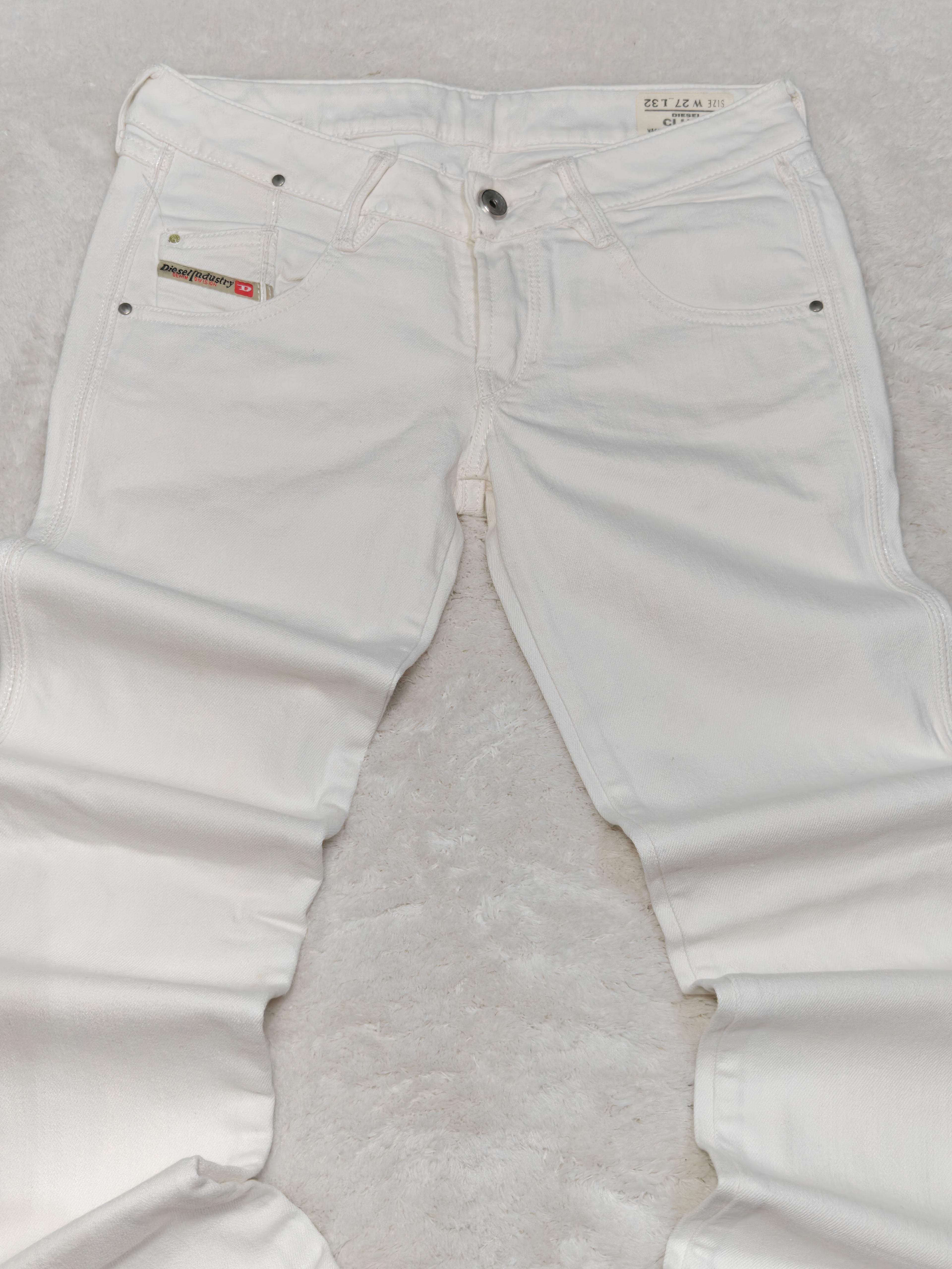 Women Y2K 2007 Diesel Clush White Wash 008AC Skinny Low Waist W27 L32 (EU 36/S) Jeans