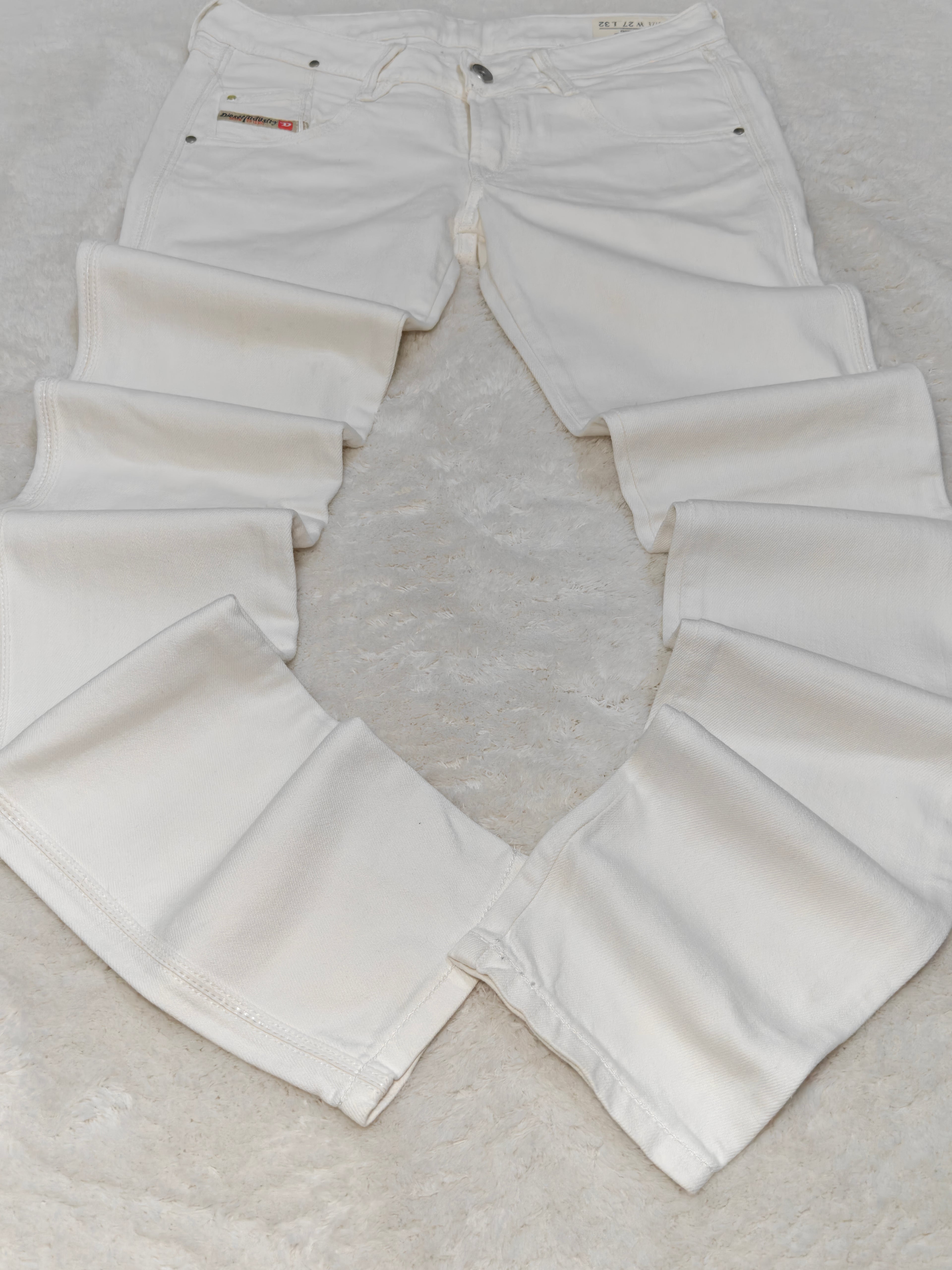 Women Y2K 2007 Diesel Clush White Wash 008AC Skinny Low Waist W27 L32 (EU 36/S) Jeans