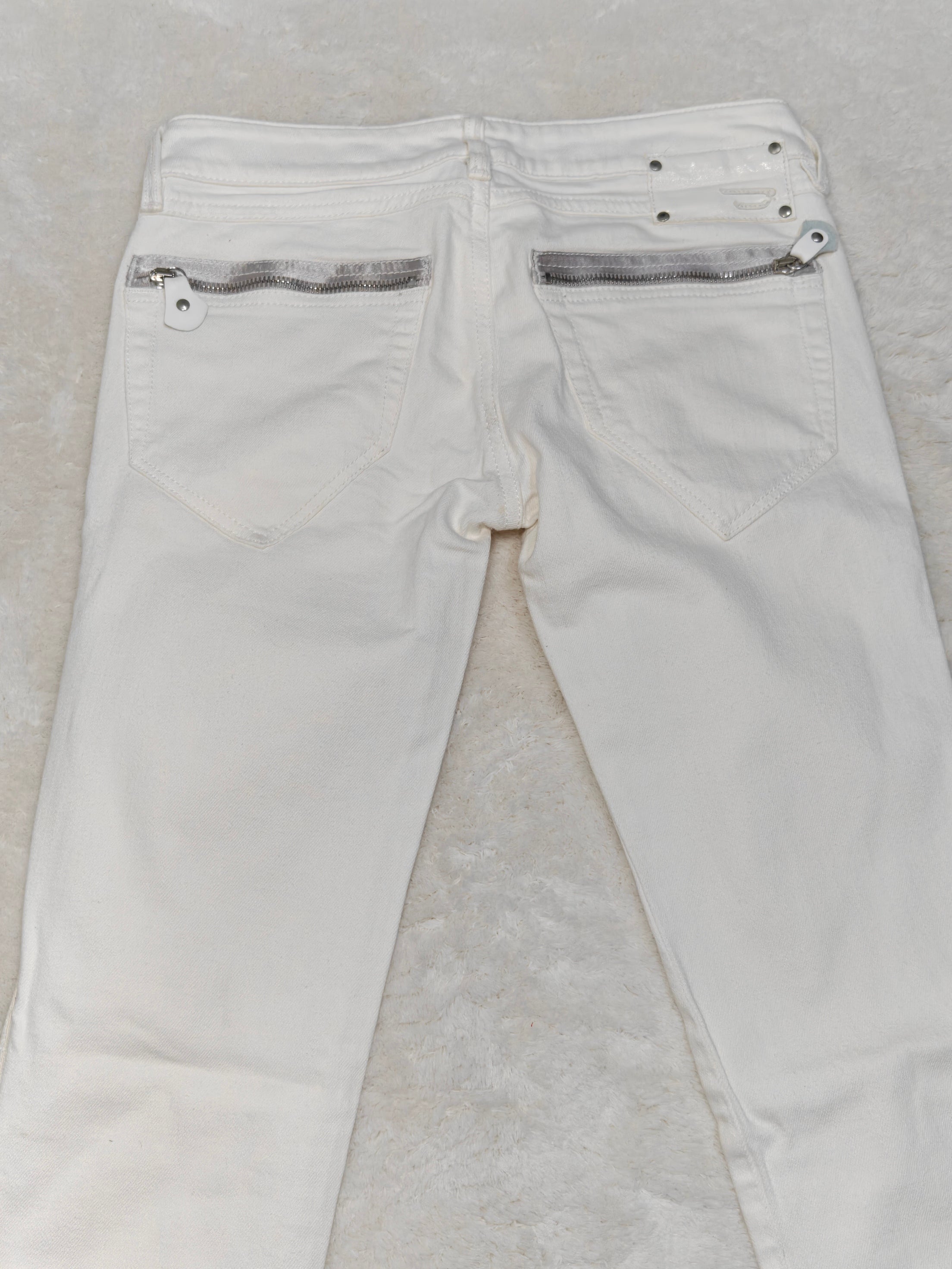 Women Y2K 2007 Diesel Clush White Wash 008AC Skinny Low Waist W27 L32 (EU 36/S) Jeans