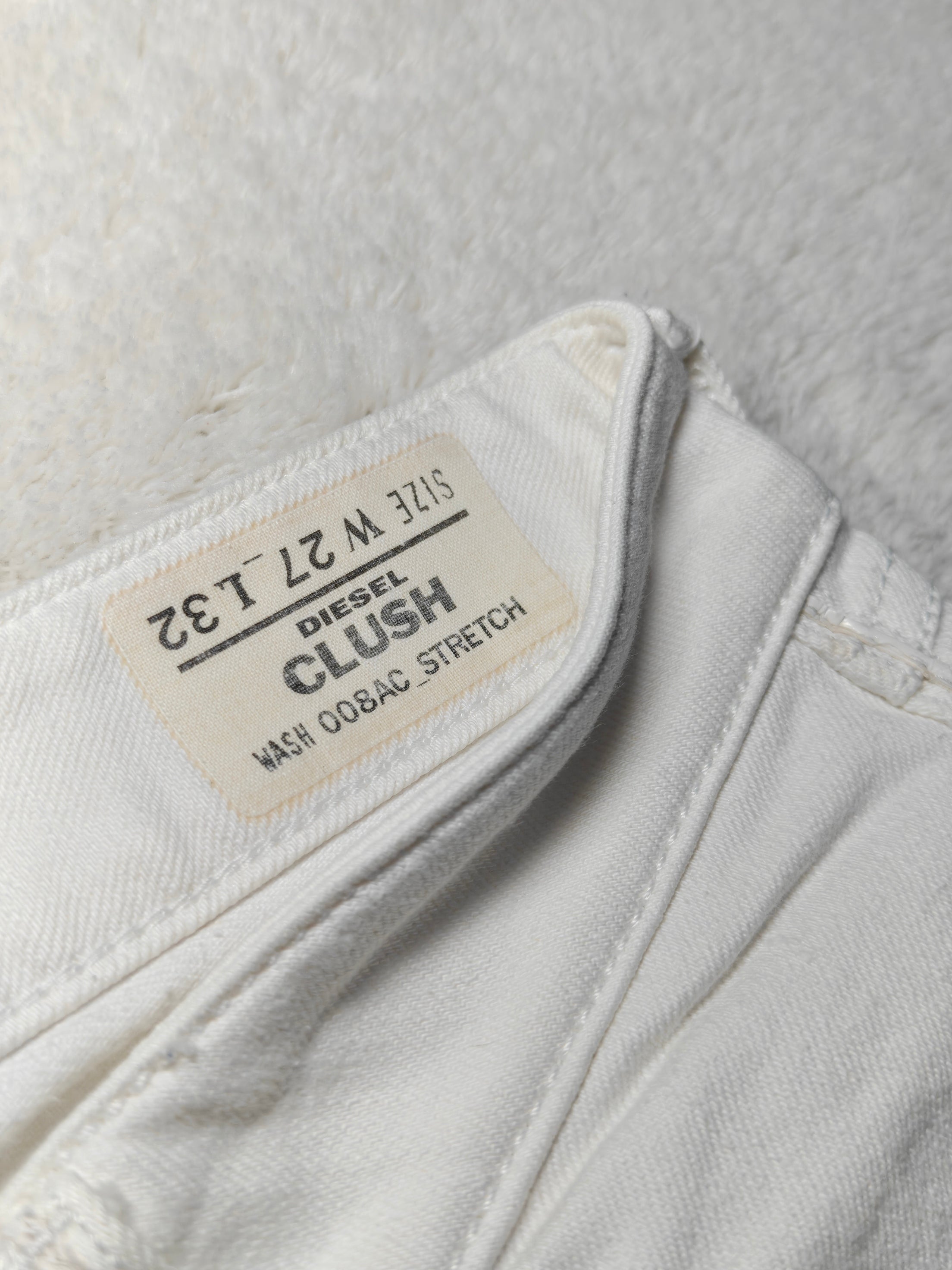 Women Y2K 2007 Diesel Clush White Wash 008AC Skinny Low Waist W27 L32 (EU 36/S) Jeans