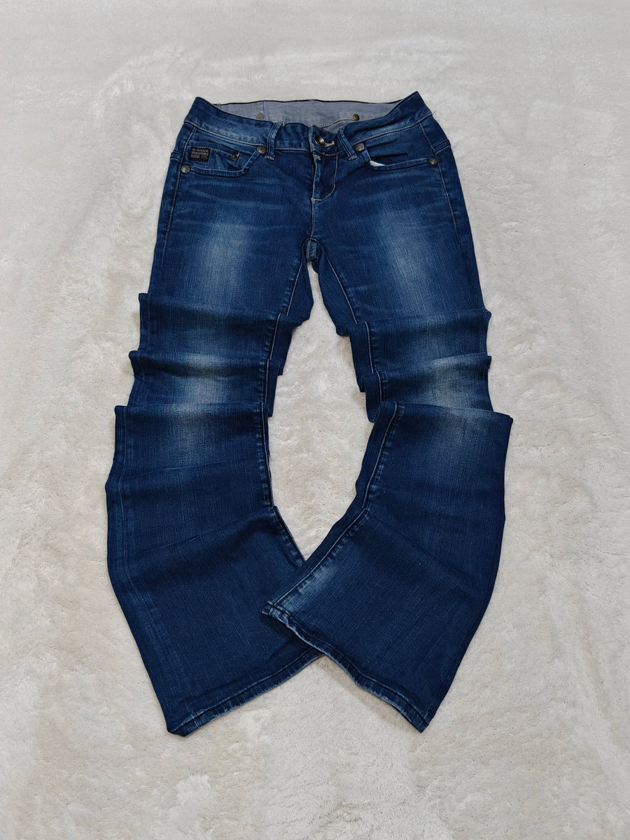 Women Y2K G-Star Midge Bootleg Blue Bootcut Low Waist W25 L32 (EU 34/XS) Jeans