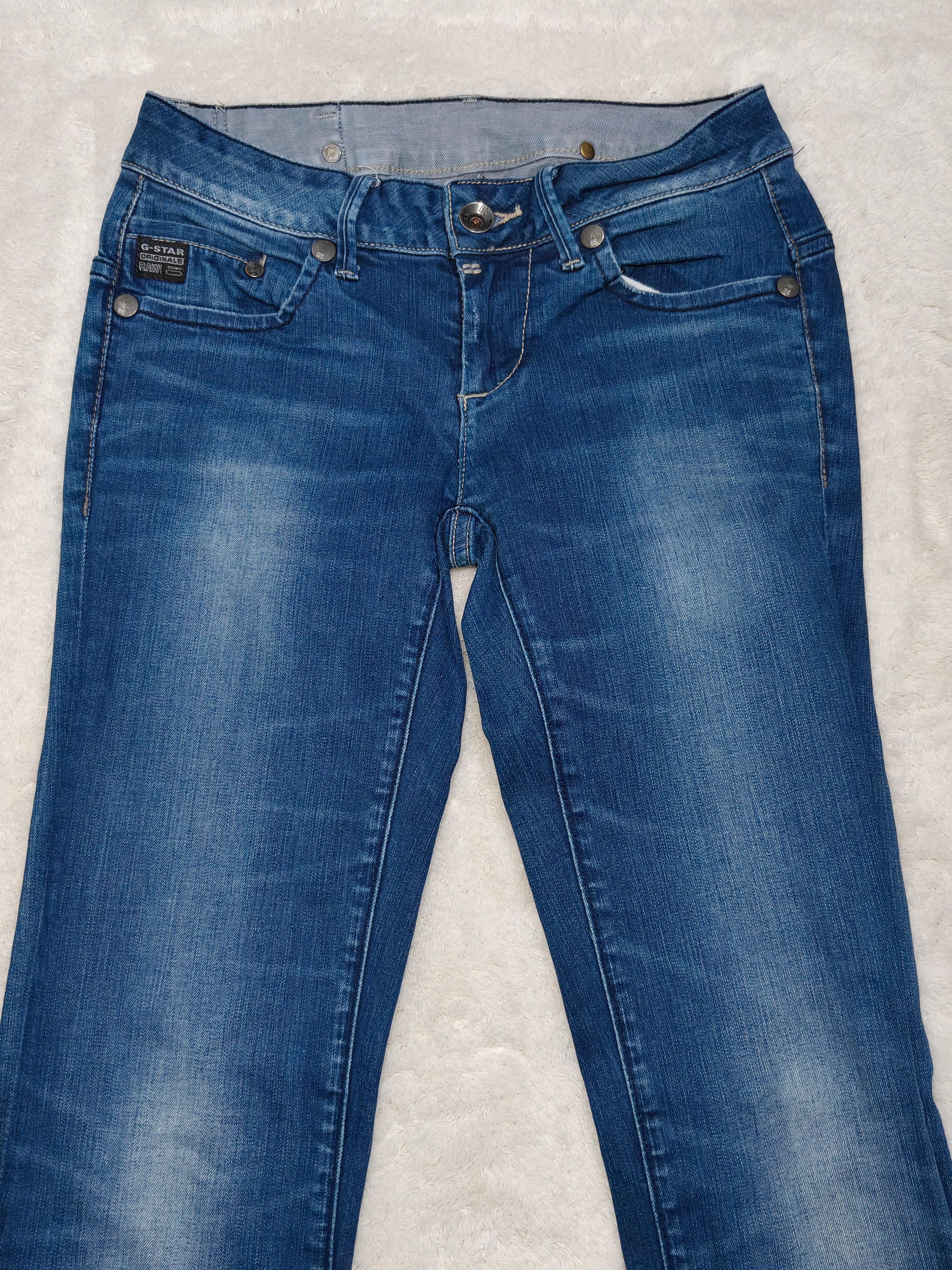 Women Y2K G-Star Midge Bootleg Blue Bootcut Low Waist W25 L32 (EU 34/XS) Jeans