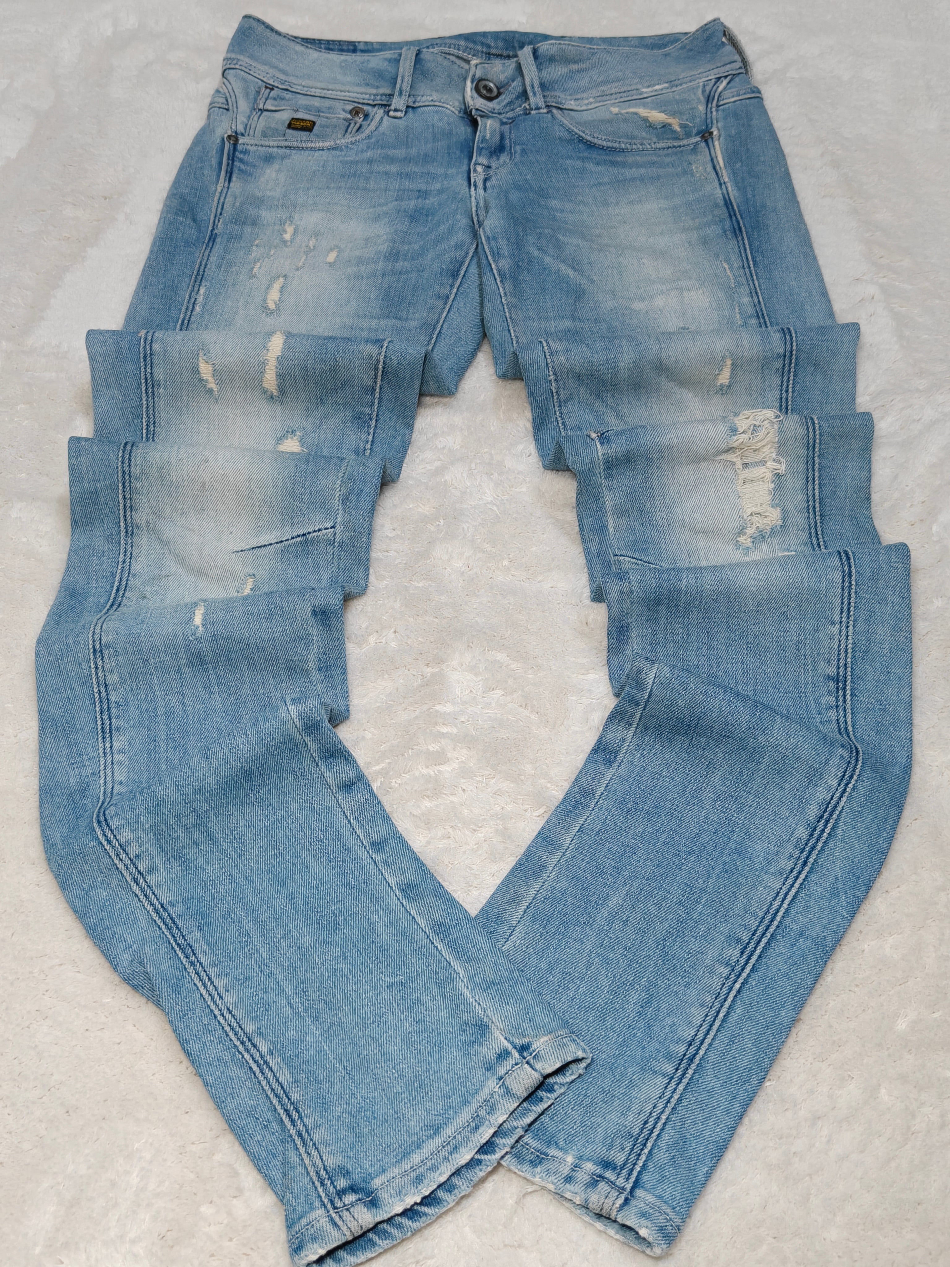 Women Y2K G-Star Midge Cody Light Blue Skinny Low Waist W27 L32 (EU 36/S) Jeans