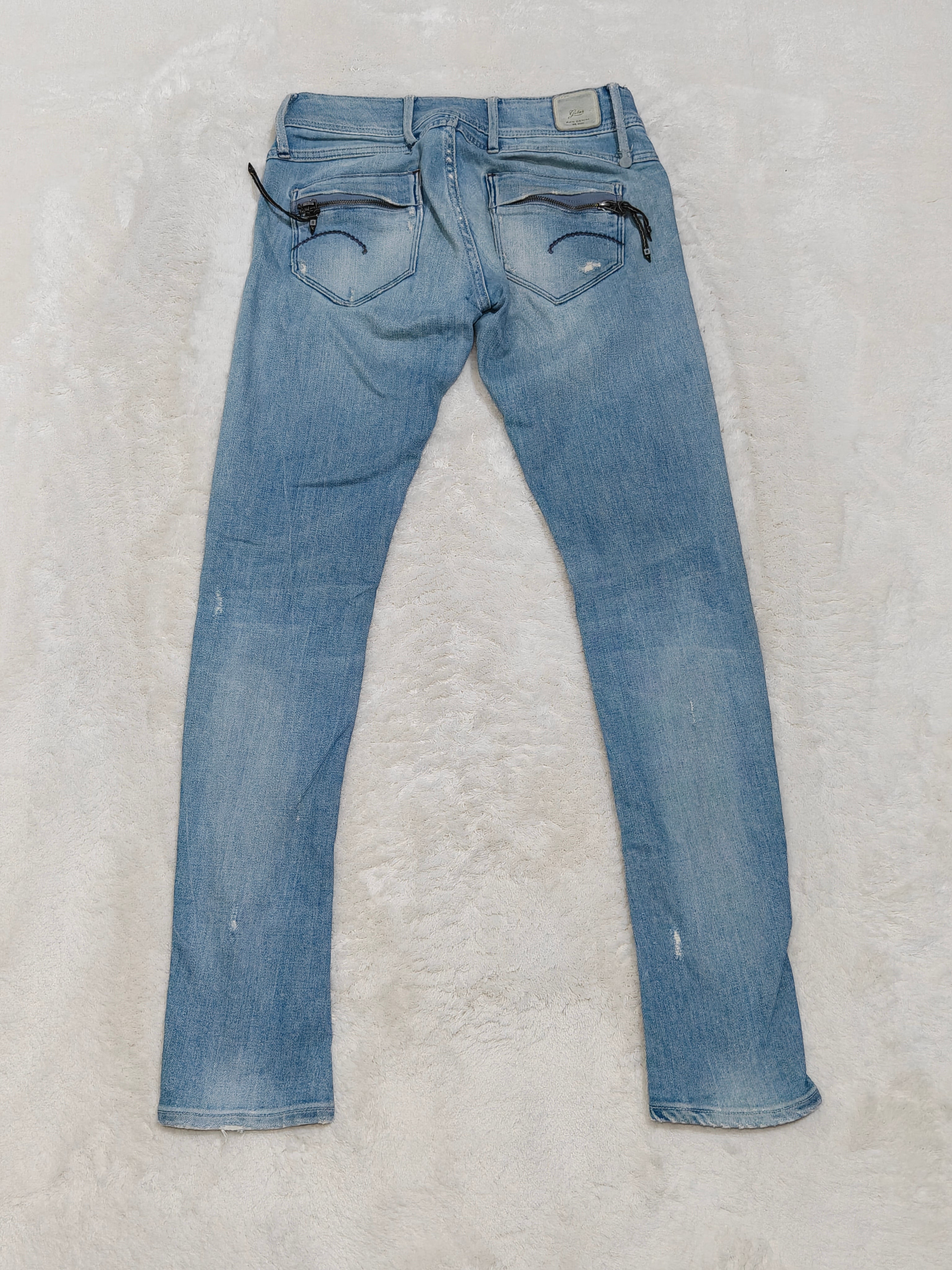 Women Y2K G-Star Midge Cody Light Blue Skinny Low Waist W27 L32 (EU 36/S) Jeans