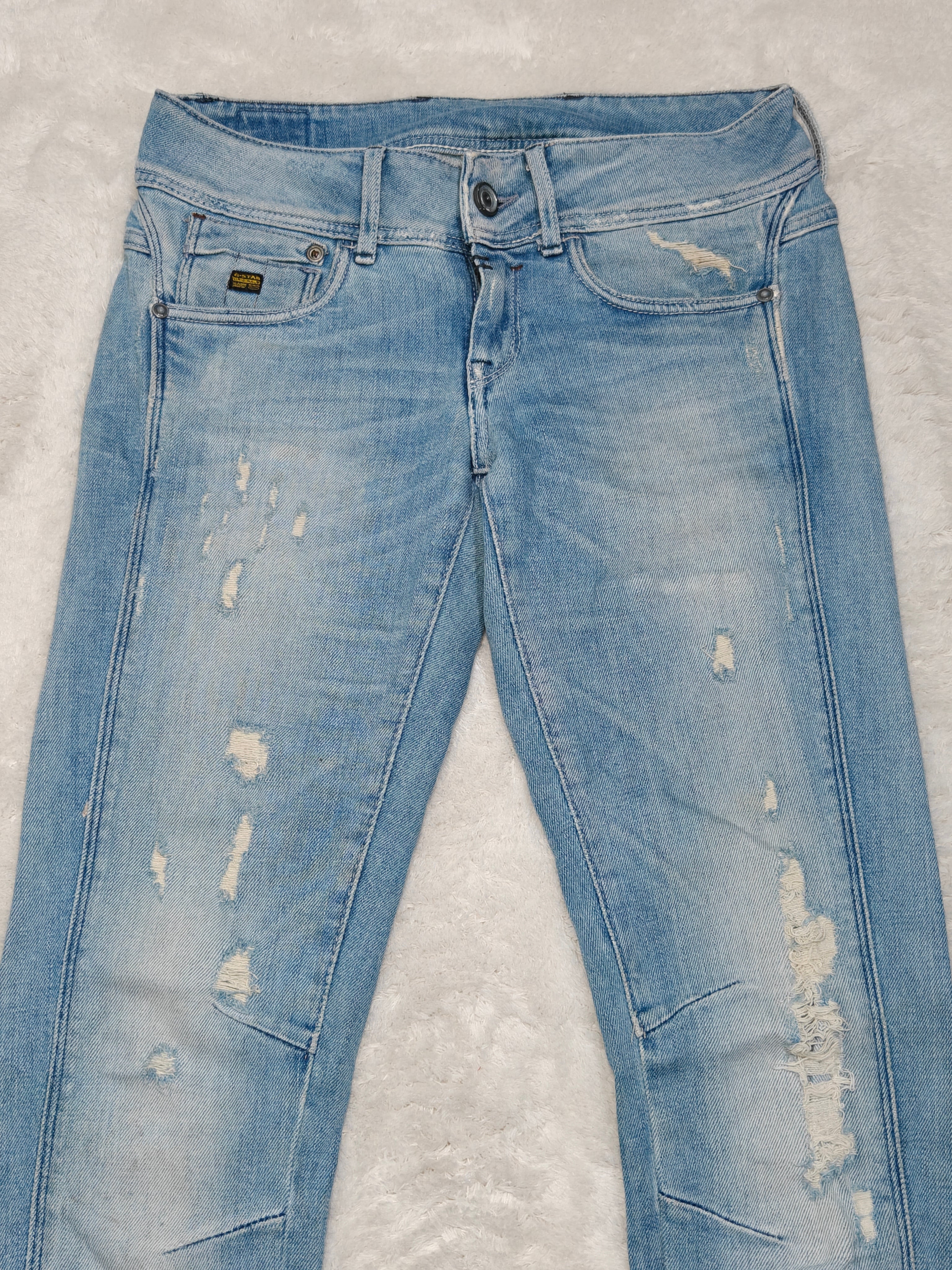 Women Y2K G-Star Midge Cody Light Blue Skinny Low Waist W27 L32 (EU 36/S) Jeans
