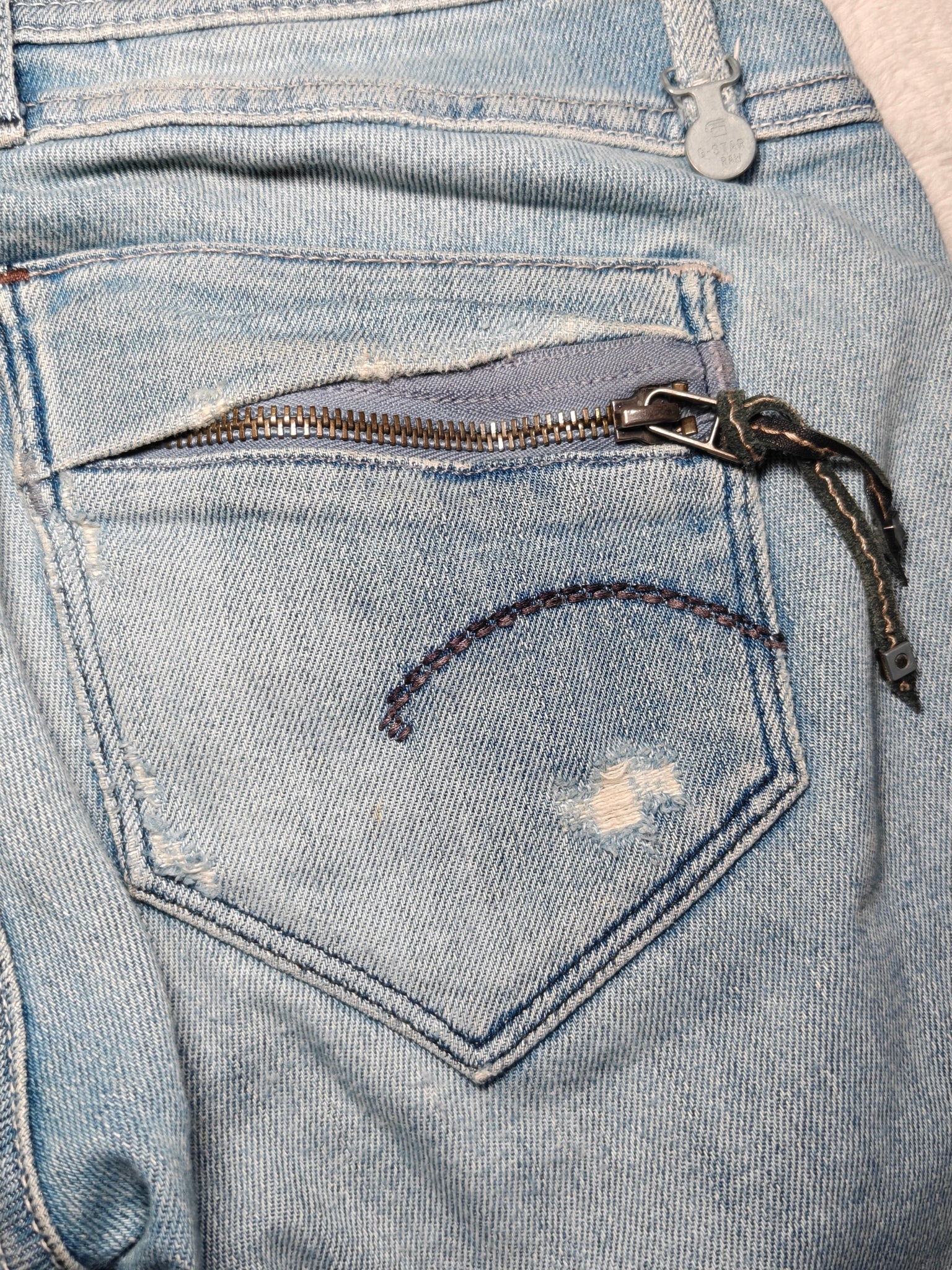Women Y2K G-Star Midge Cody Light Blue Skinny Low Waist W27 L32 (EU 36/S) Jeans