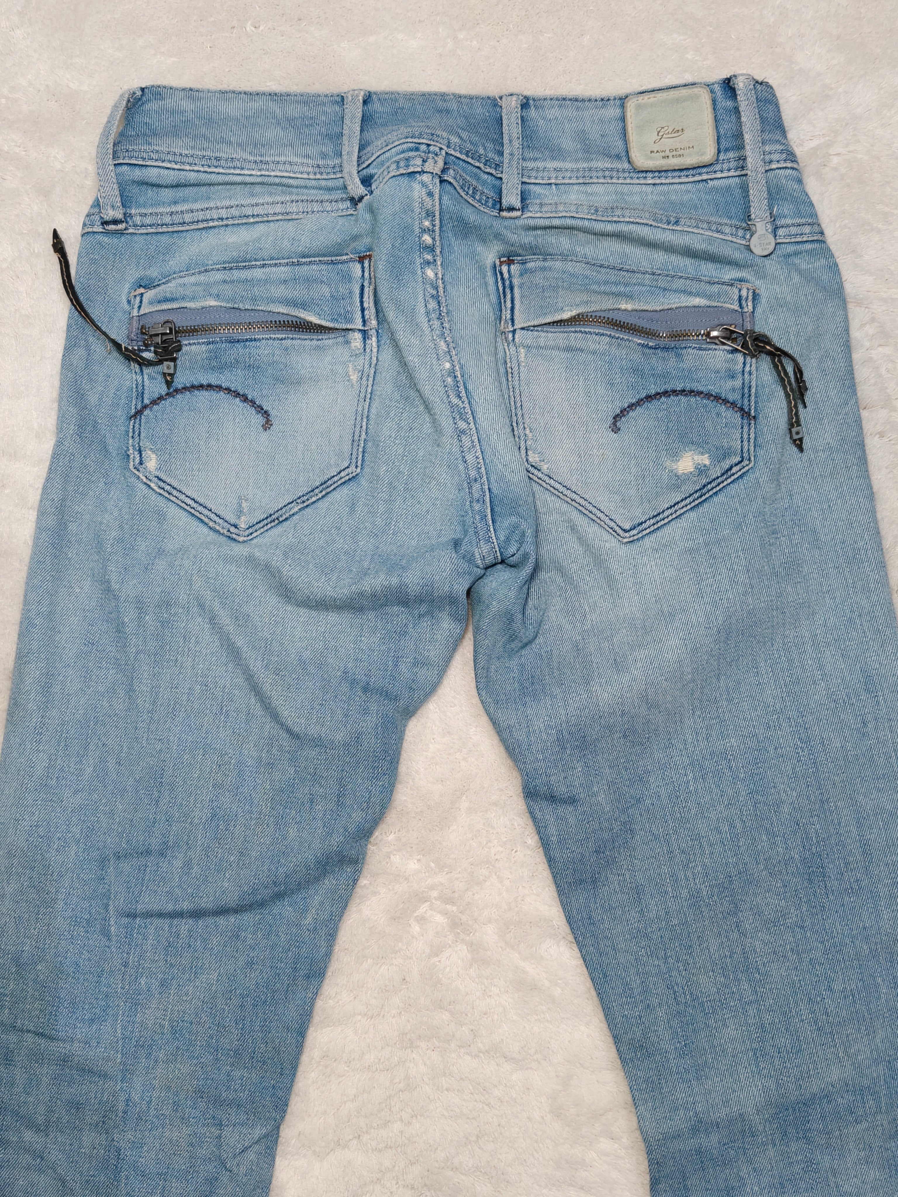 Women Y2K G-Star Midge Cody Light Blue Skinny Low Waist W27 L32 (EU 36/S) Jeans