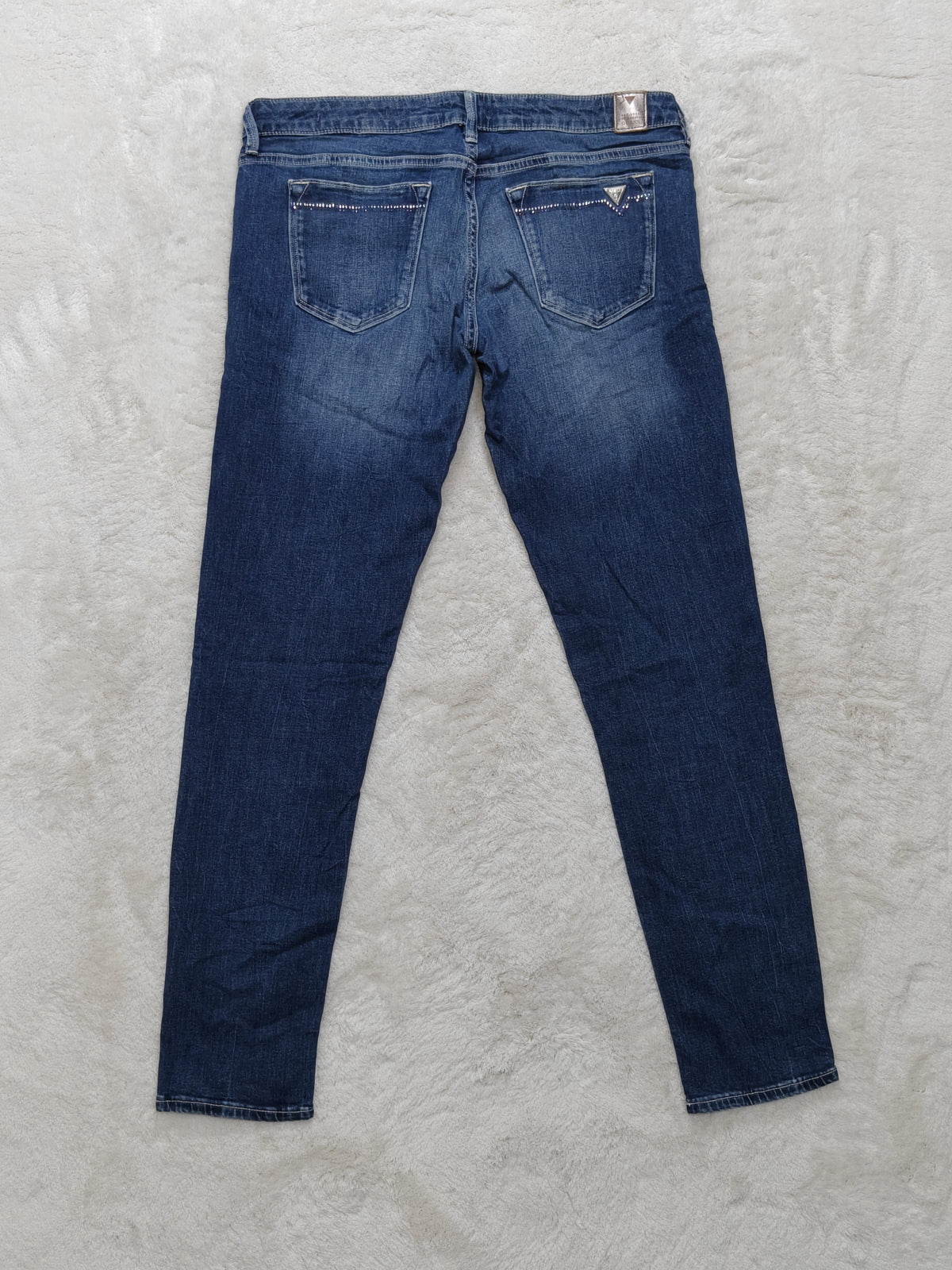 Women Y2K Guess Blue Skinny Ultra Low Waist W29 L29 (EU 38/M) Jeans