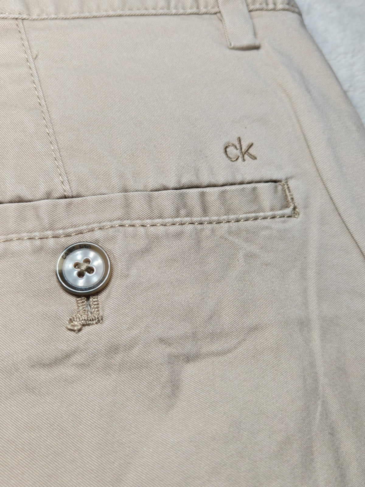 Men Calvin Klein Chino Beige Slim W32 L32 Y2K Pants