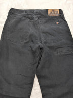 Men Dickies Double Knee 6-Pocket Duck Black Straight W32 L34 Jeans