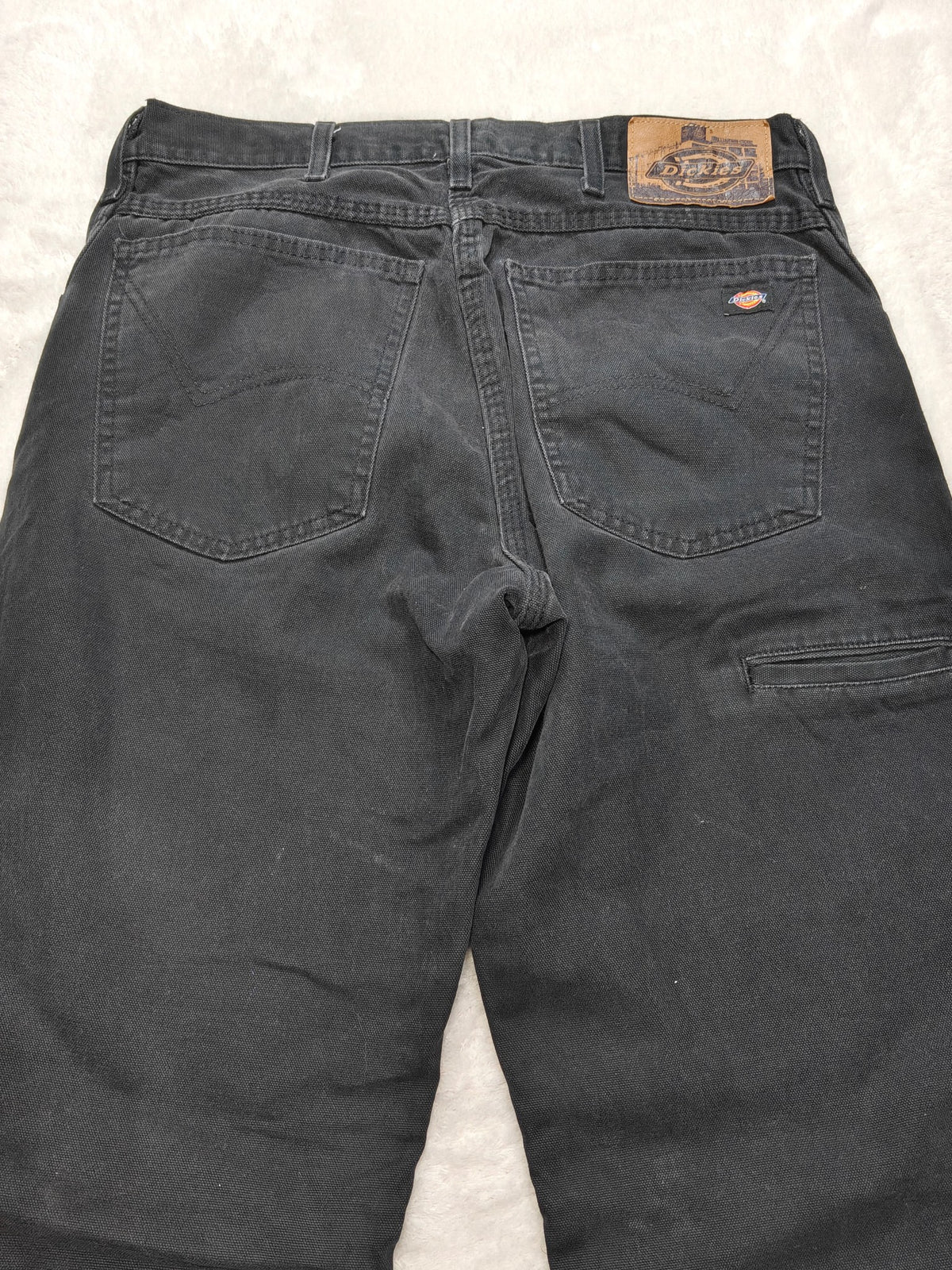 Men Dickies Double Knee 6-Pocket Duck Black Straight W32 L34 Jeans