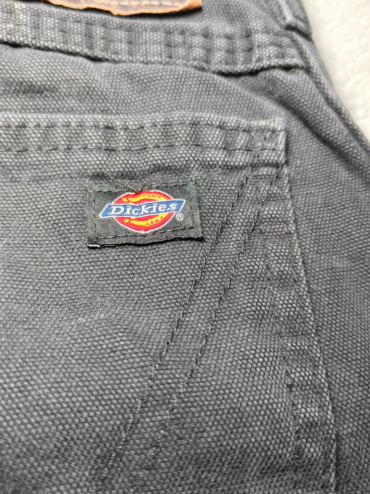 Men Dickies Double Knee 6-Pocket Duck Black Straight W32 L34 Jeans