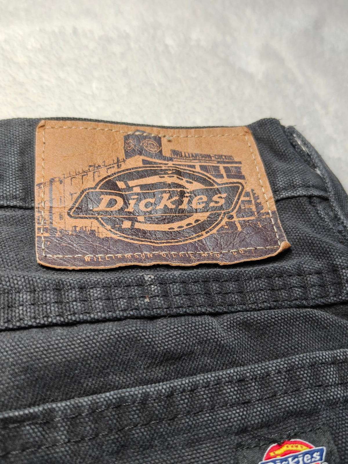 Men Dickies Double Knee 6-Pocket Duck Black Straight W32 L34 Jeans