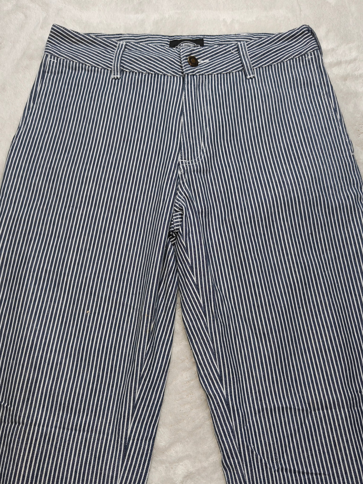 Men Dickies Hickory Stripe Carpenter Blue/white Straight W30 L32 Y2K Pants