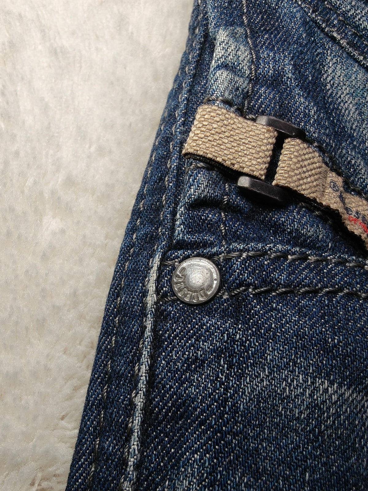 Men Diesel Belther Blue 0827K Tapered W31 L30 Y2K Jeans