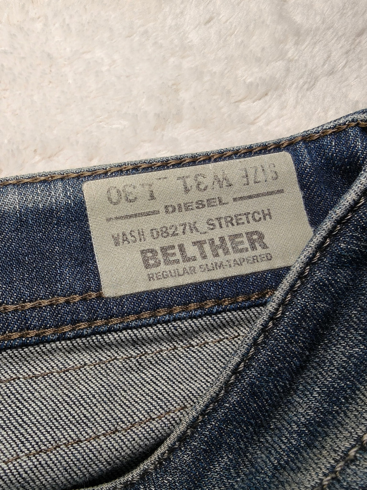 Men Diesel Belther Blue 0827K Tapered W31 L30 Y2K Jeans